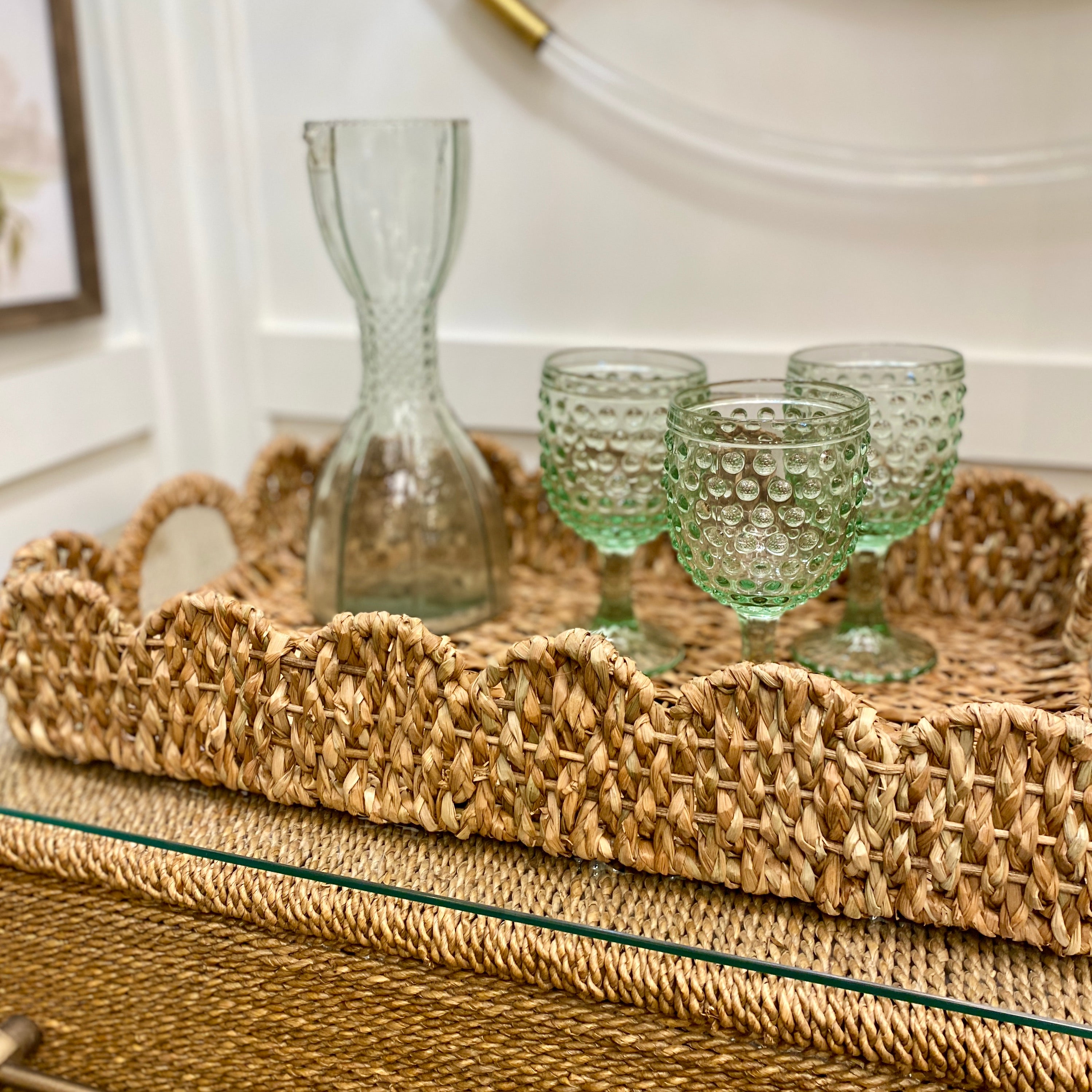 Scalloped Braided Basket Trays - Set of 2