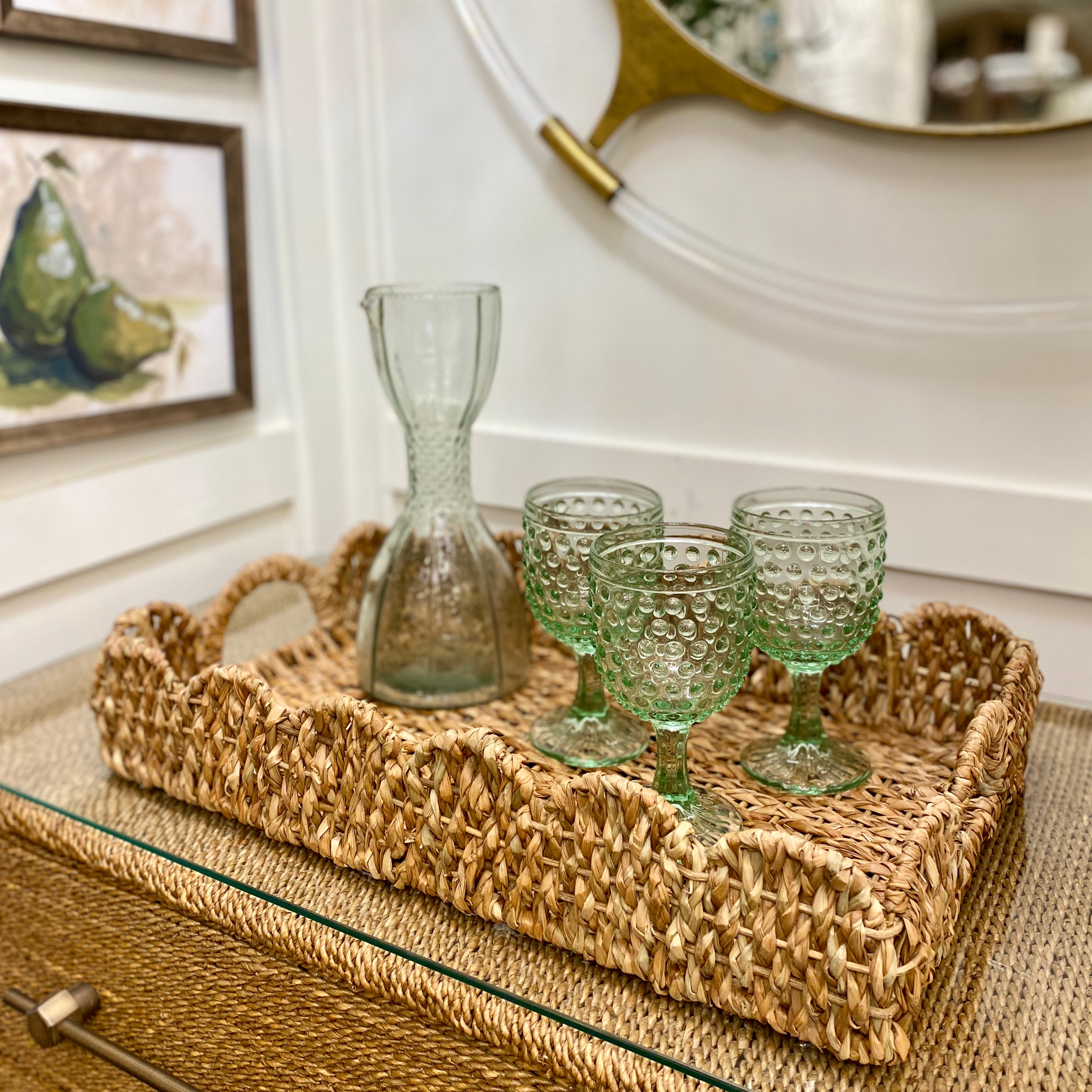 Scalloped Braided Basket Trays - Set of 2