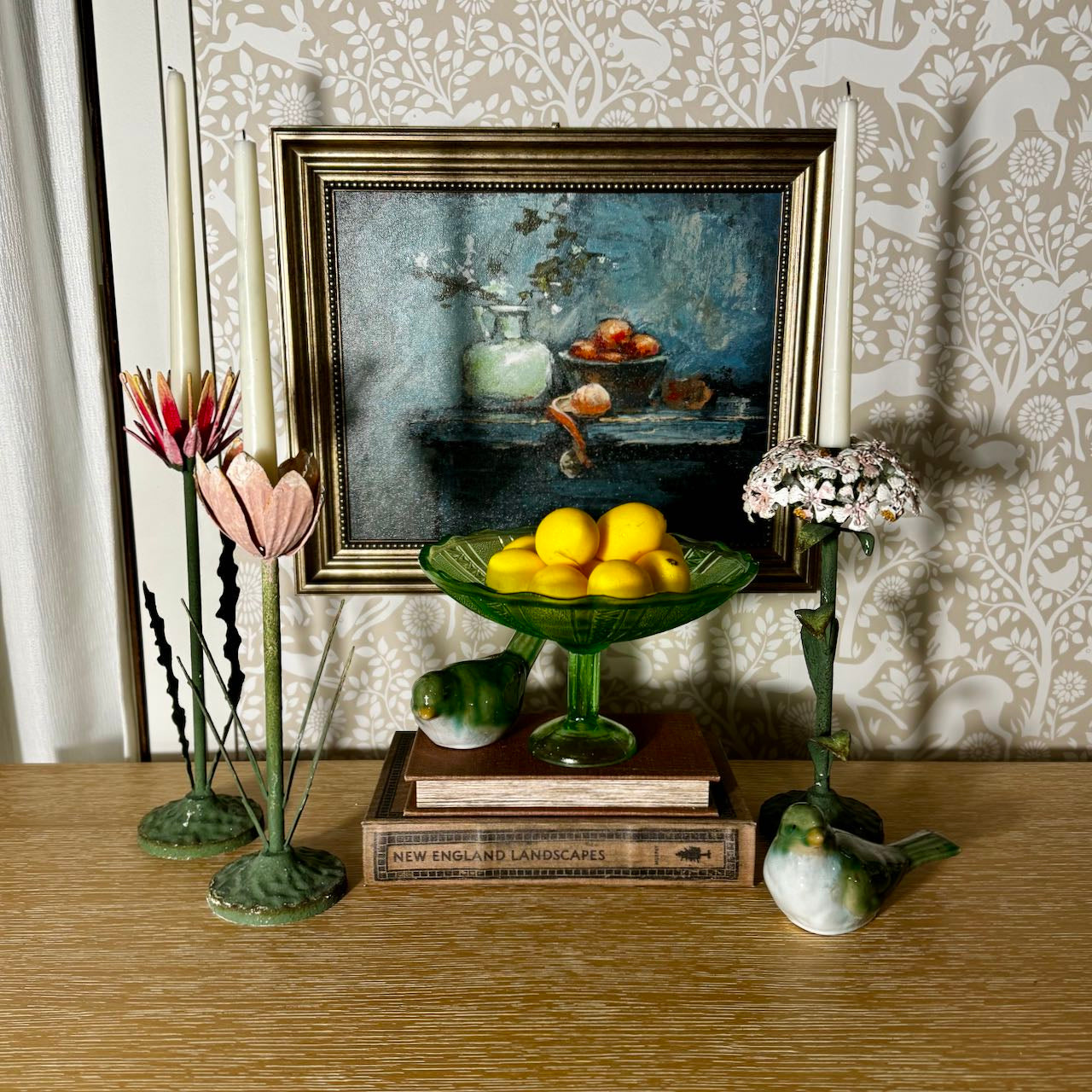 Scalloped Pressed Glass Pedestal Bowl