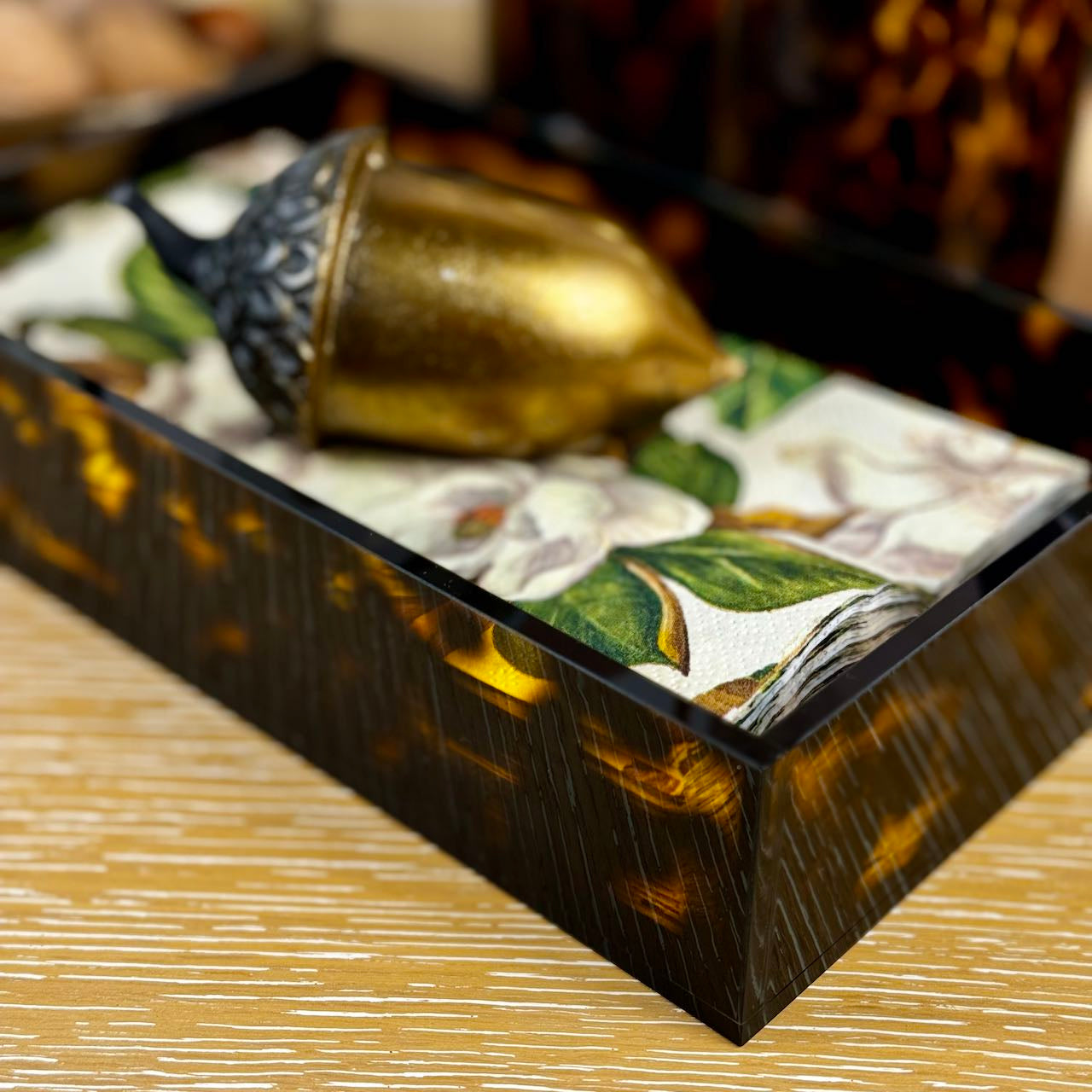 Vida Acrylic Tortoise Guest Towel Holder