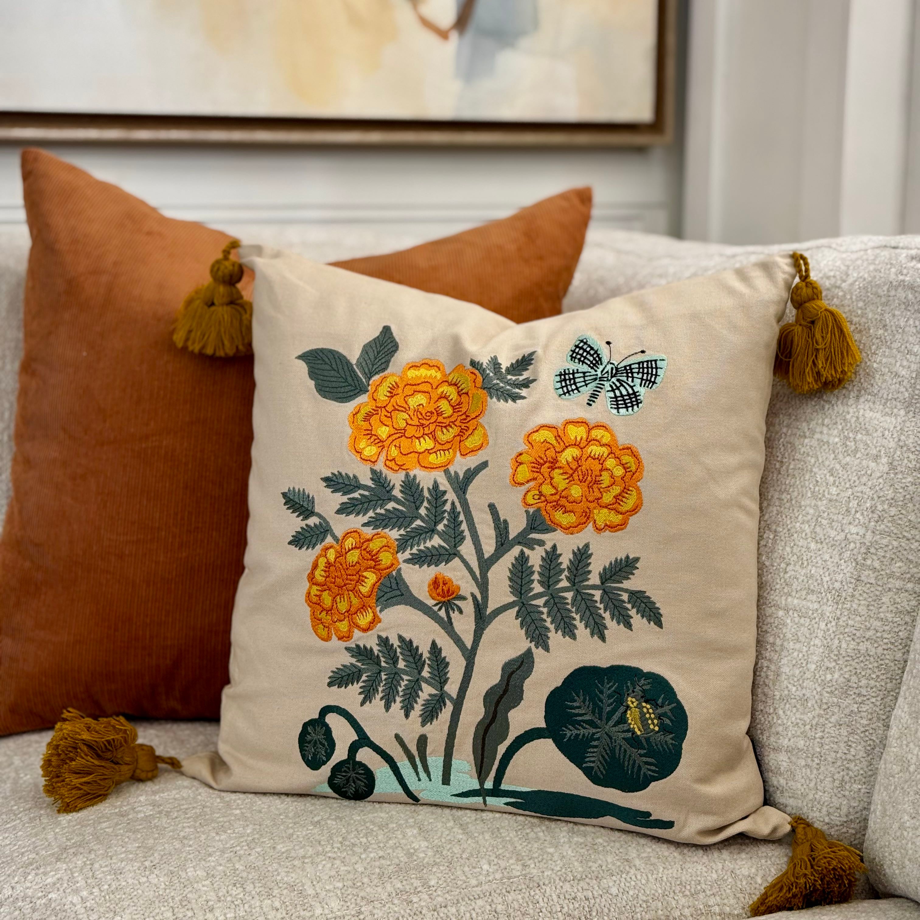 Embroidered Carnations by Rifle Paper Co. x Loloi