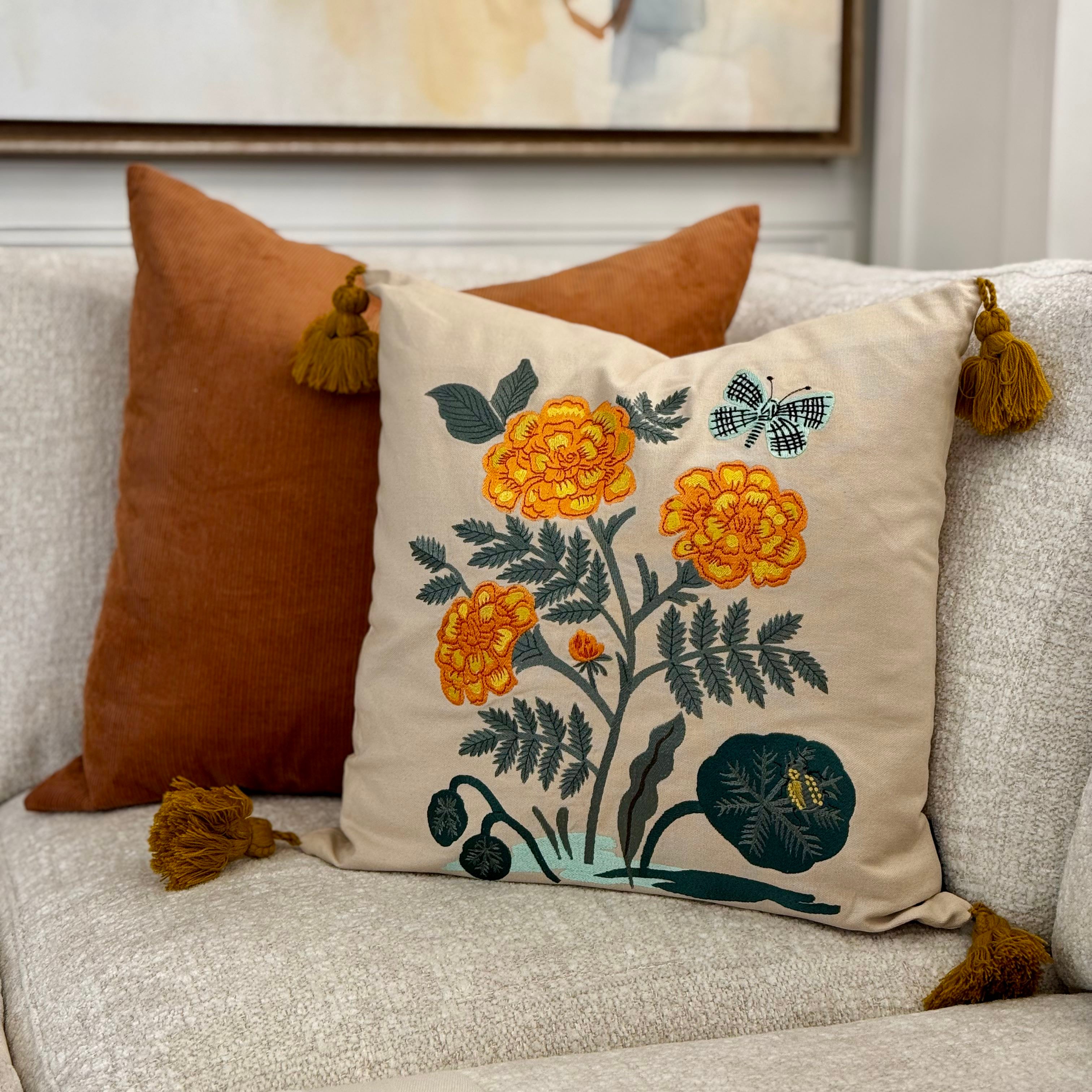 Embroidered Carnations by Rifle Paper Co. x Loloi