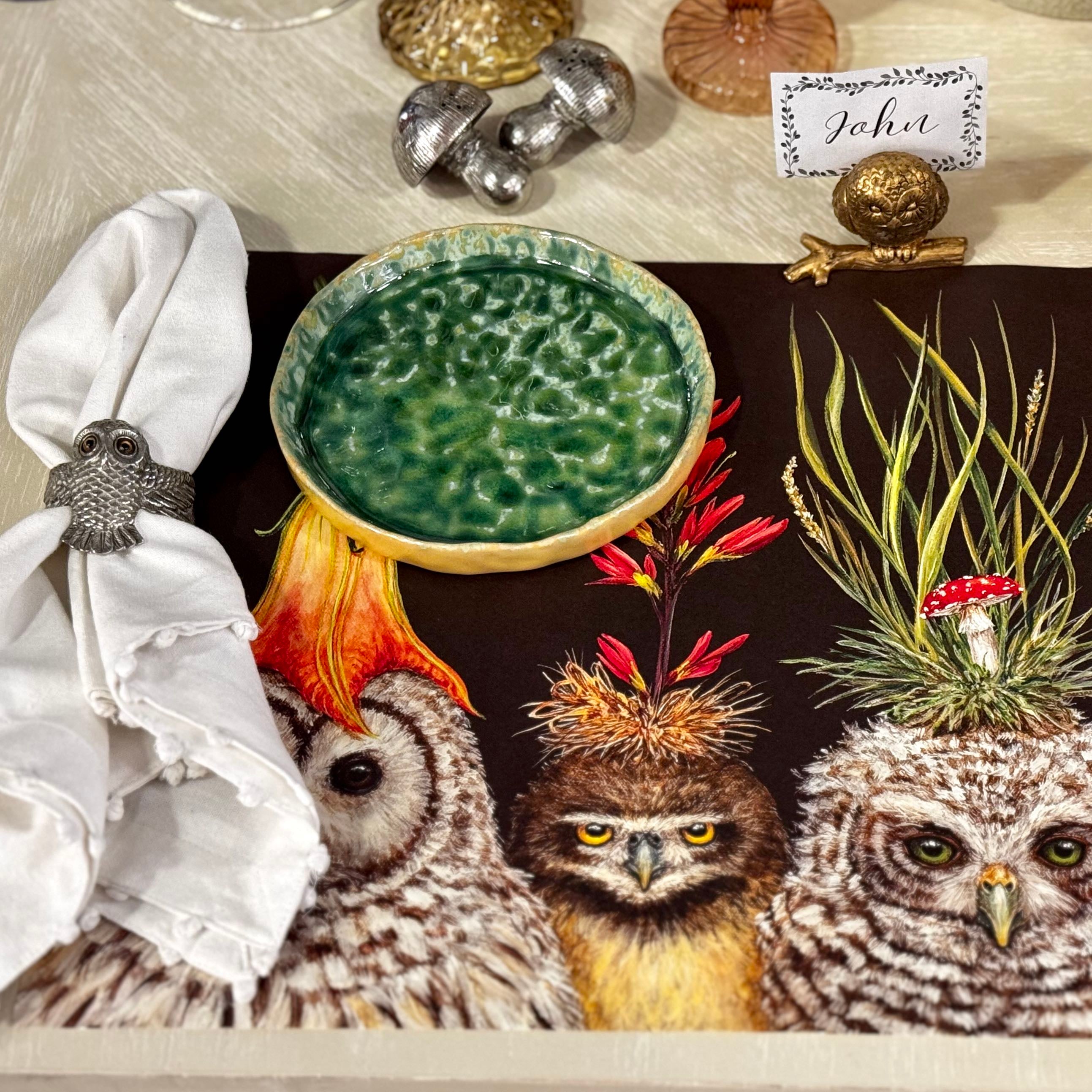 Owl Pewter Napkin Rings