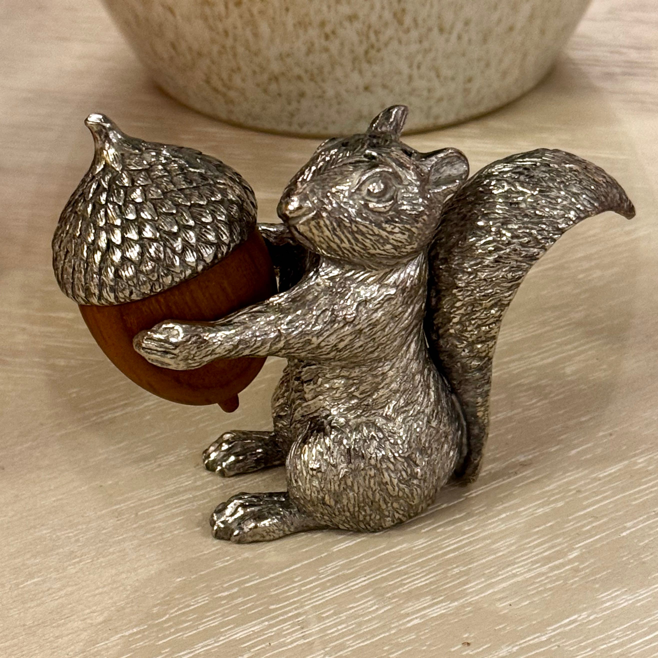 Squirrel with Wood Acorn Salt and Pepper Set