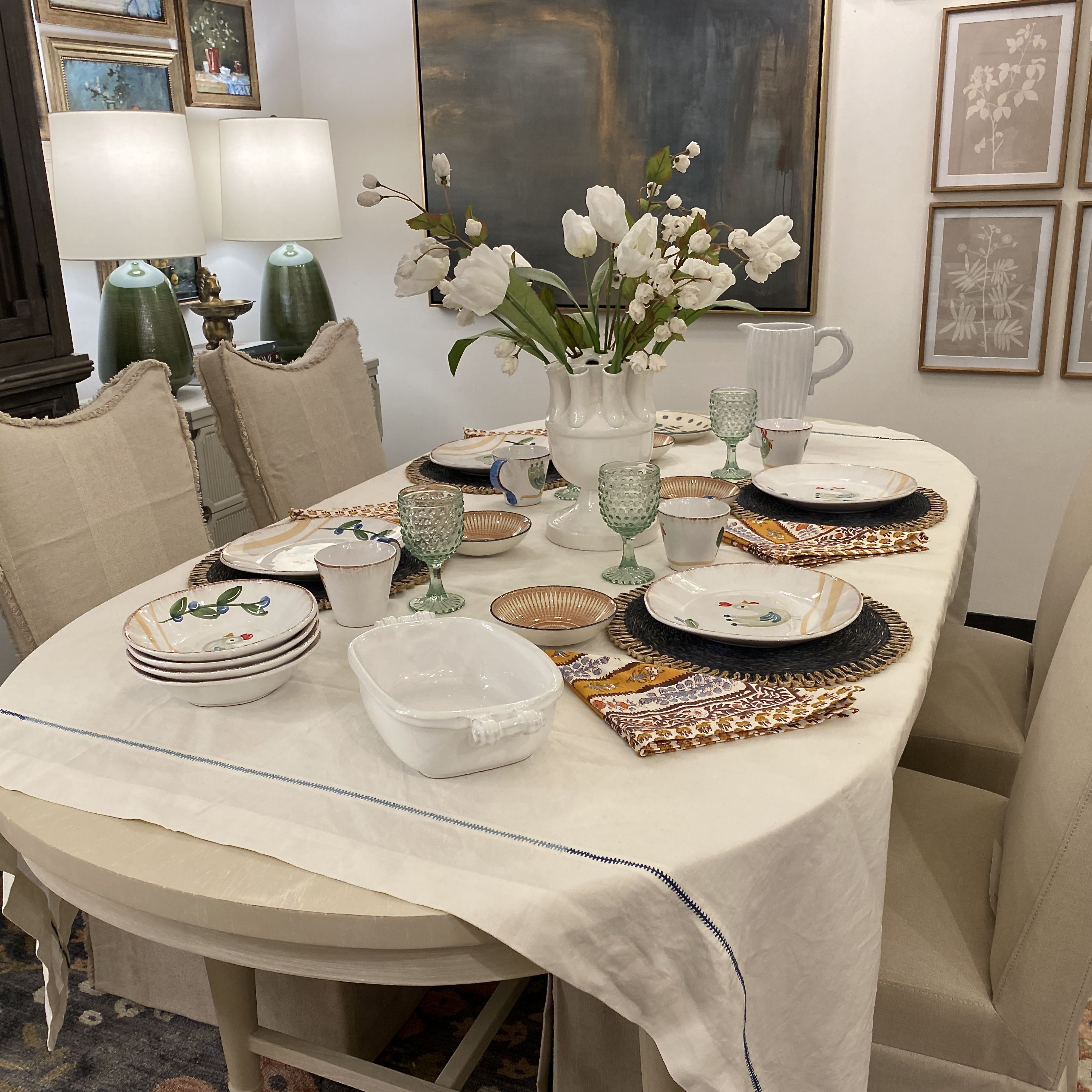 Coiled Abaca Placemats - Set of 4 Navy