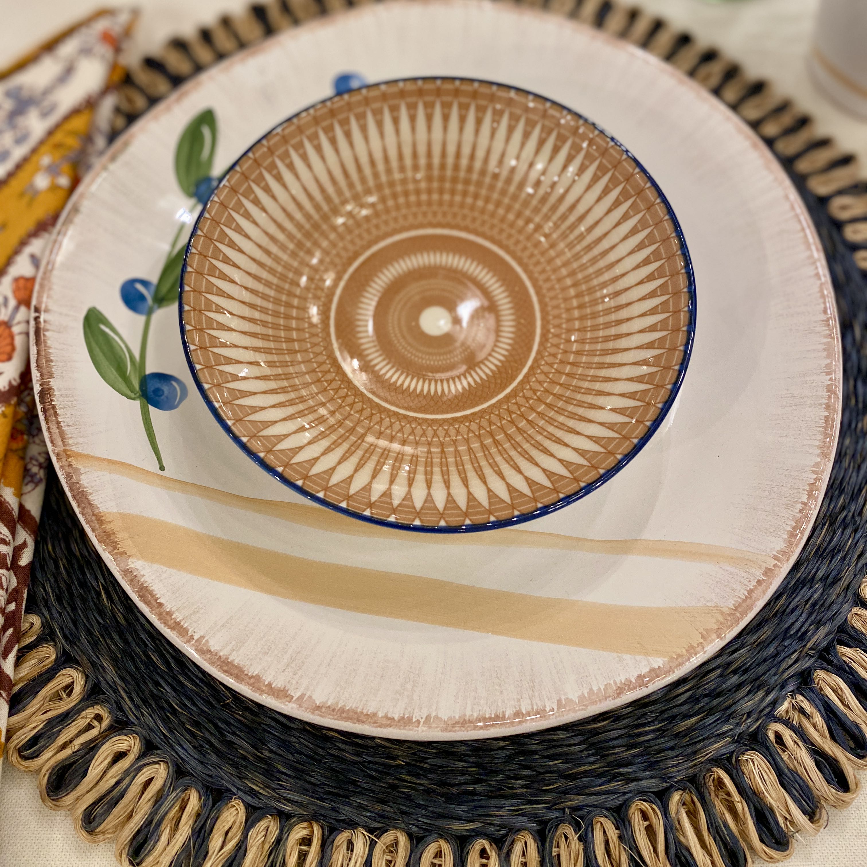 Coiled Abaca Placemats - Set of 4 Navy