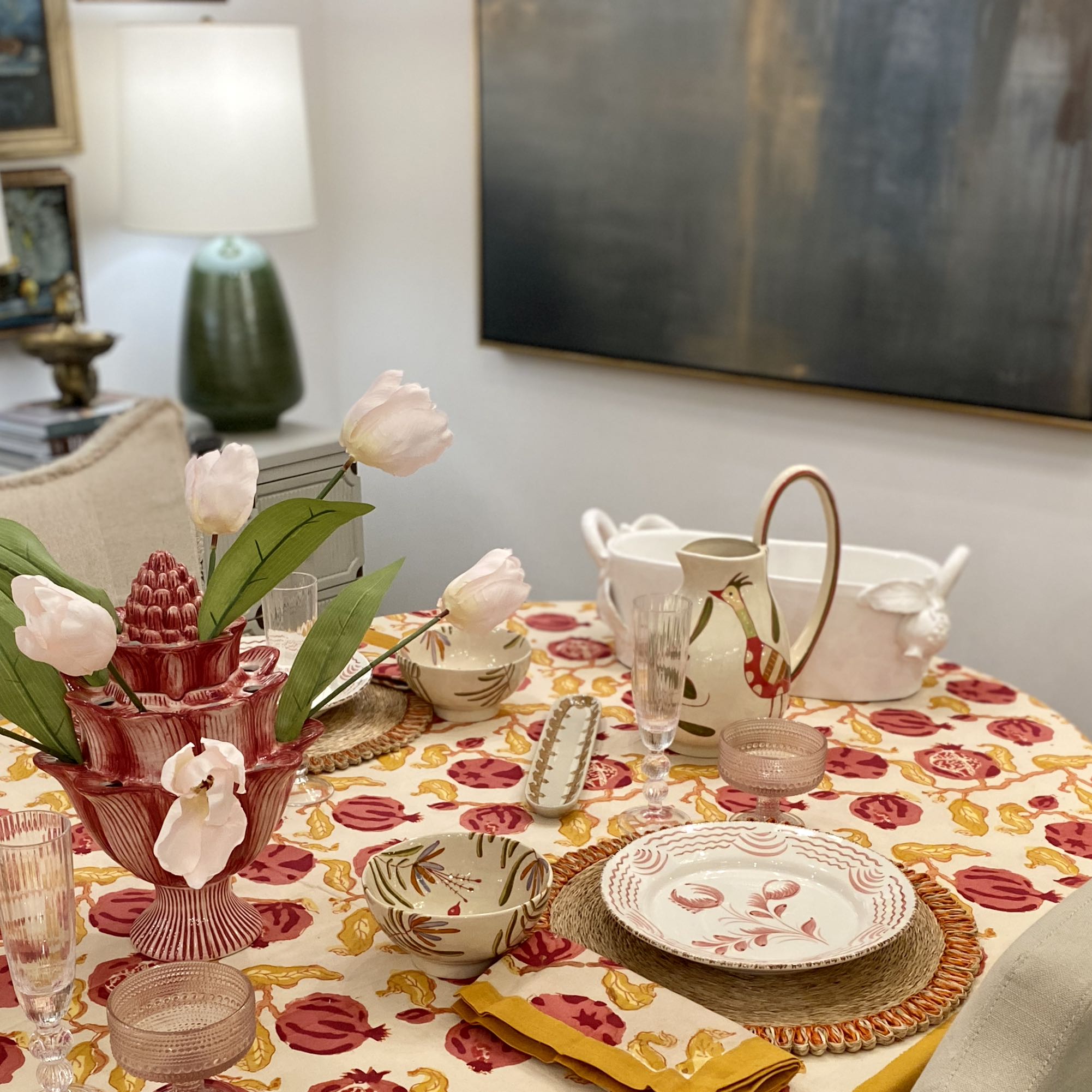 Pink Pressed Cocktail Glass