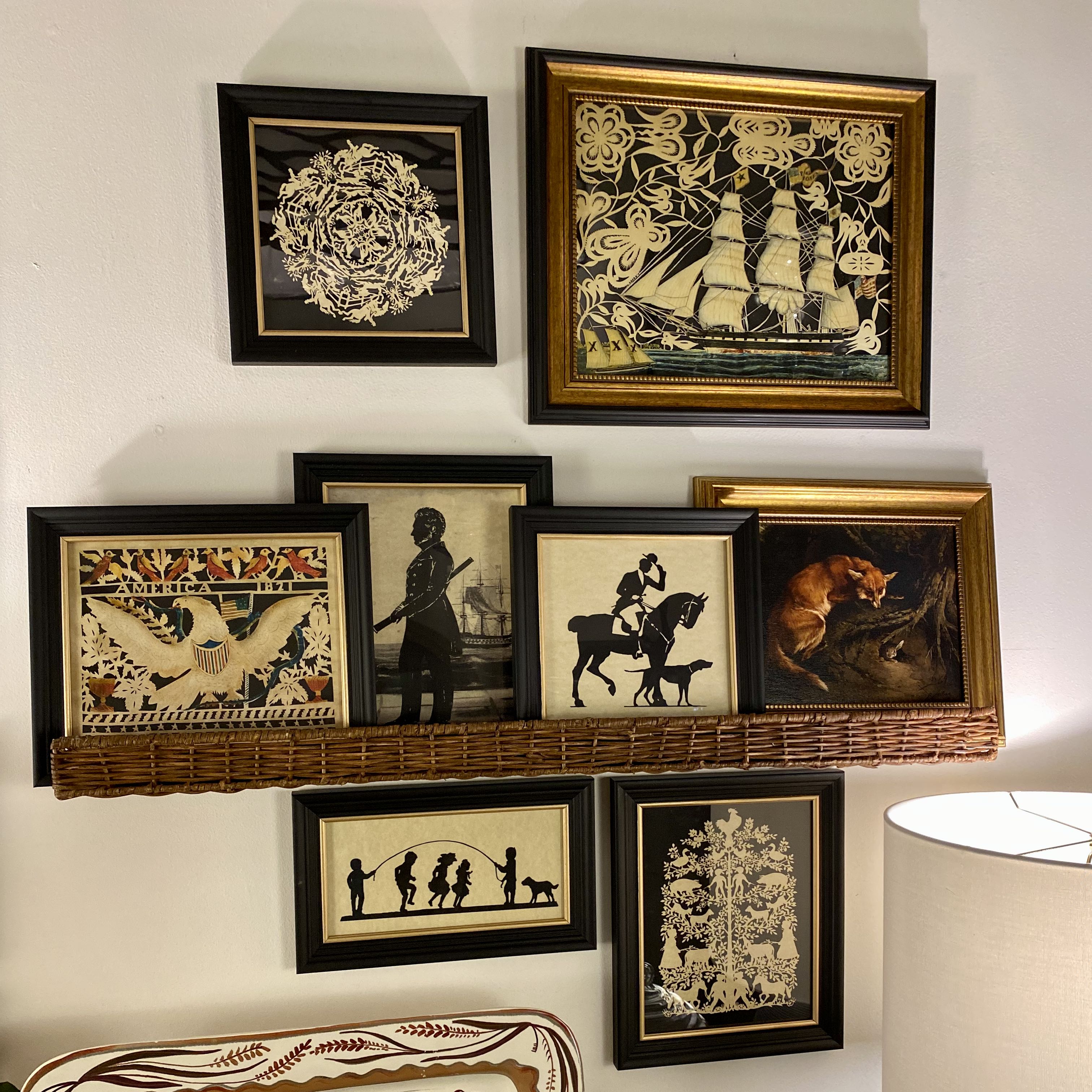 The Hunt Dog and Horse Silhouette Wall Art