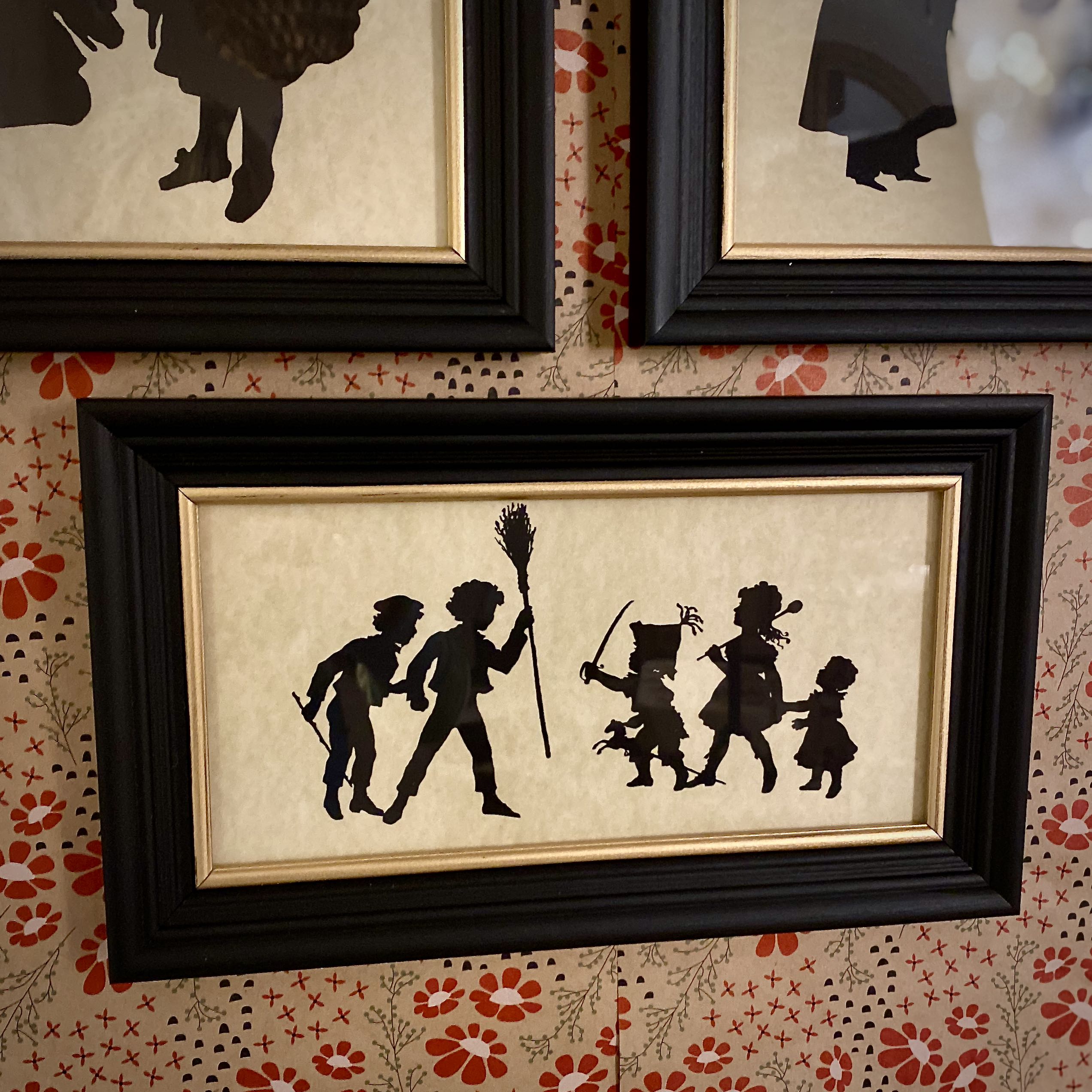 Children Playing Soldiers Silhouette Wall Art