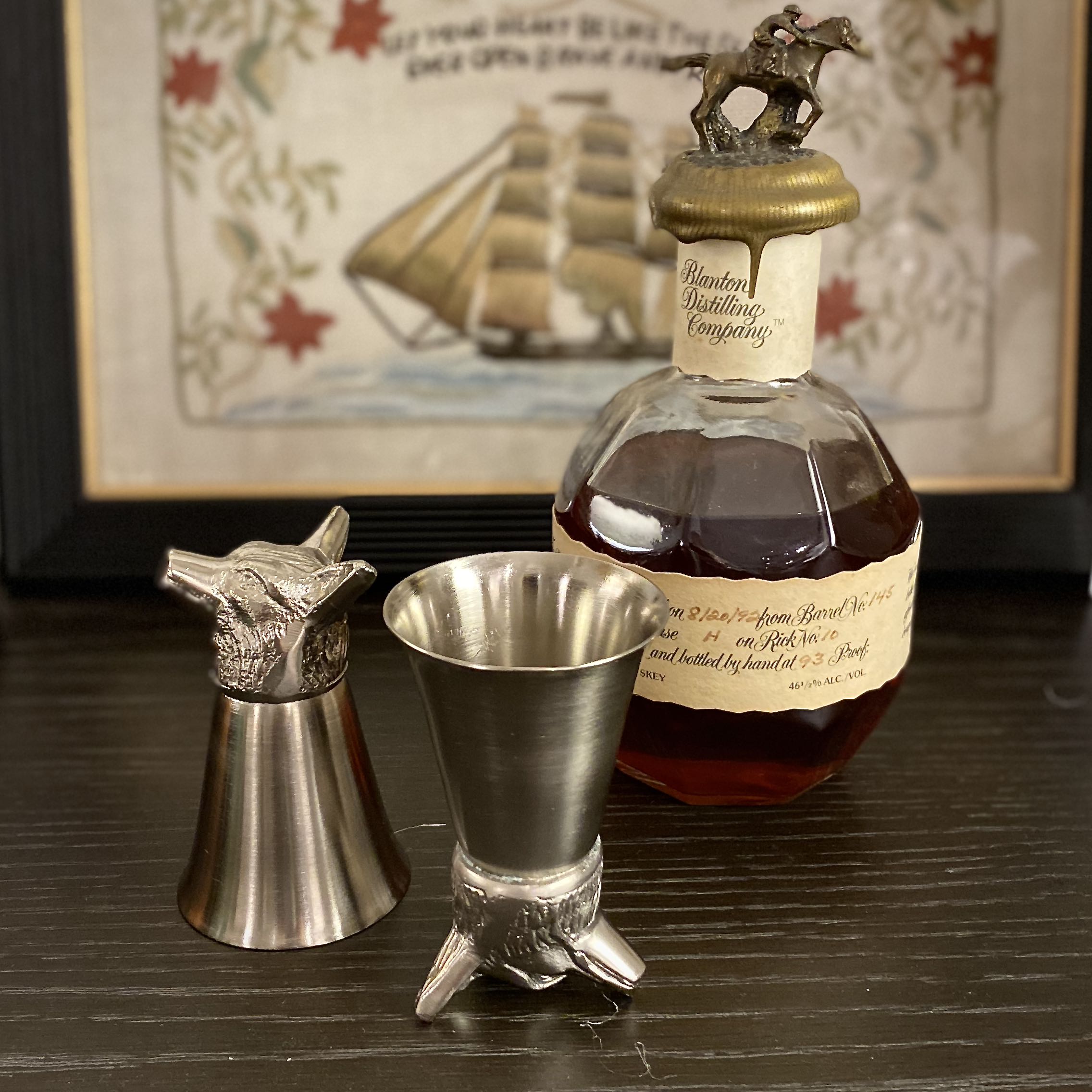 Pewter-Plated Fox Head Stirrup Cup