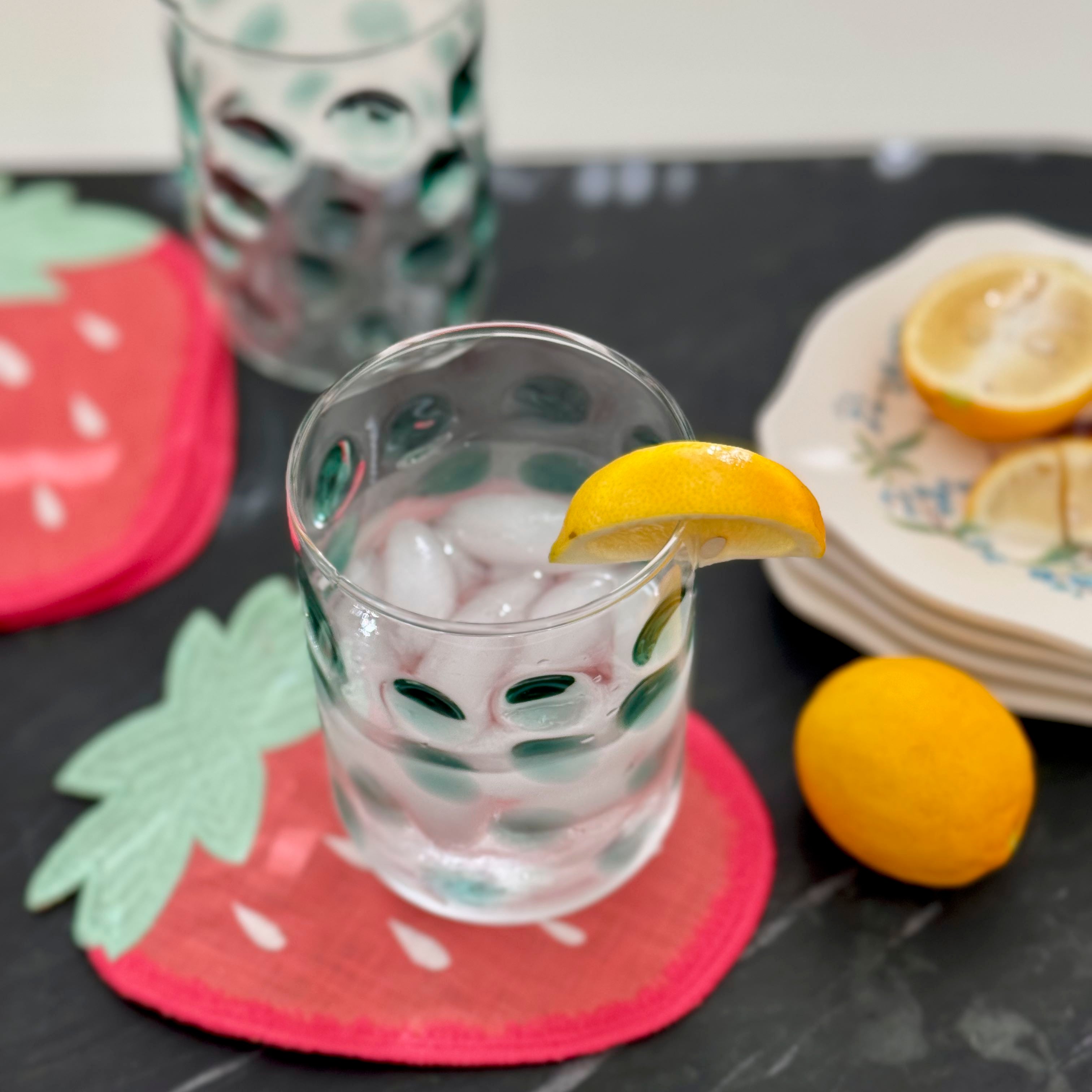 Green Pebble Glass Tumbler