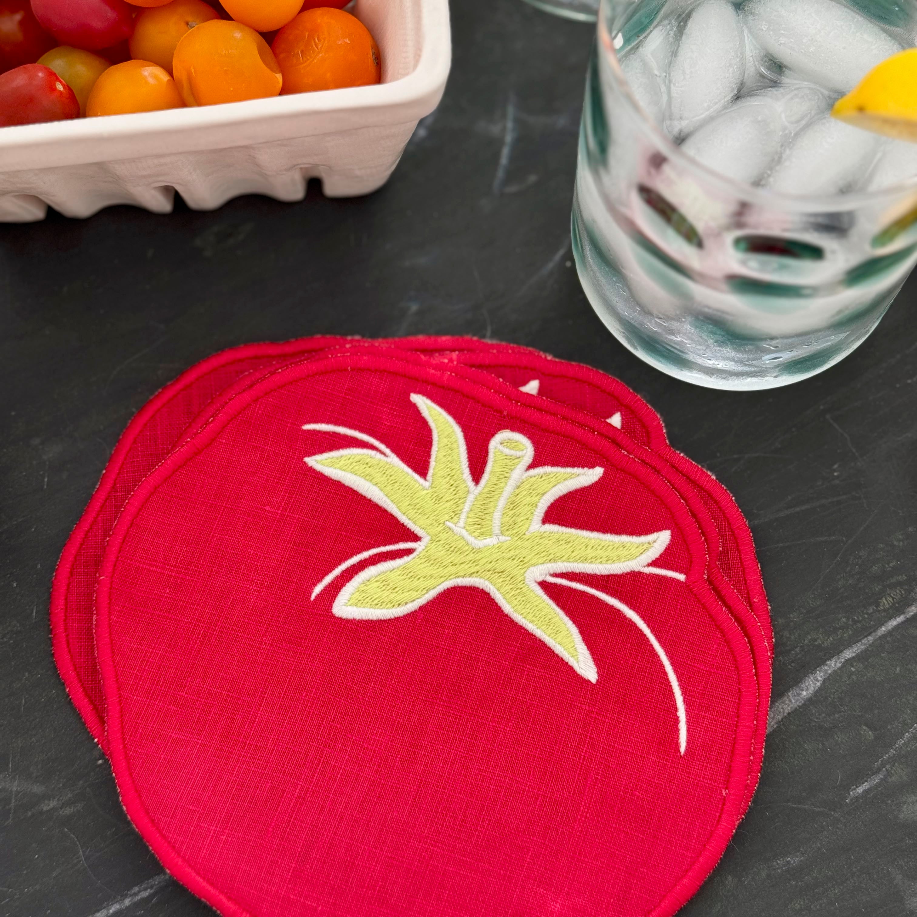 Heirloom Tomato Cocktail Napkins - Set of 4