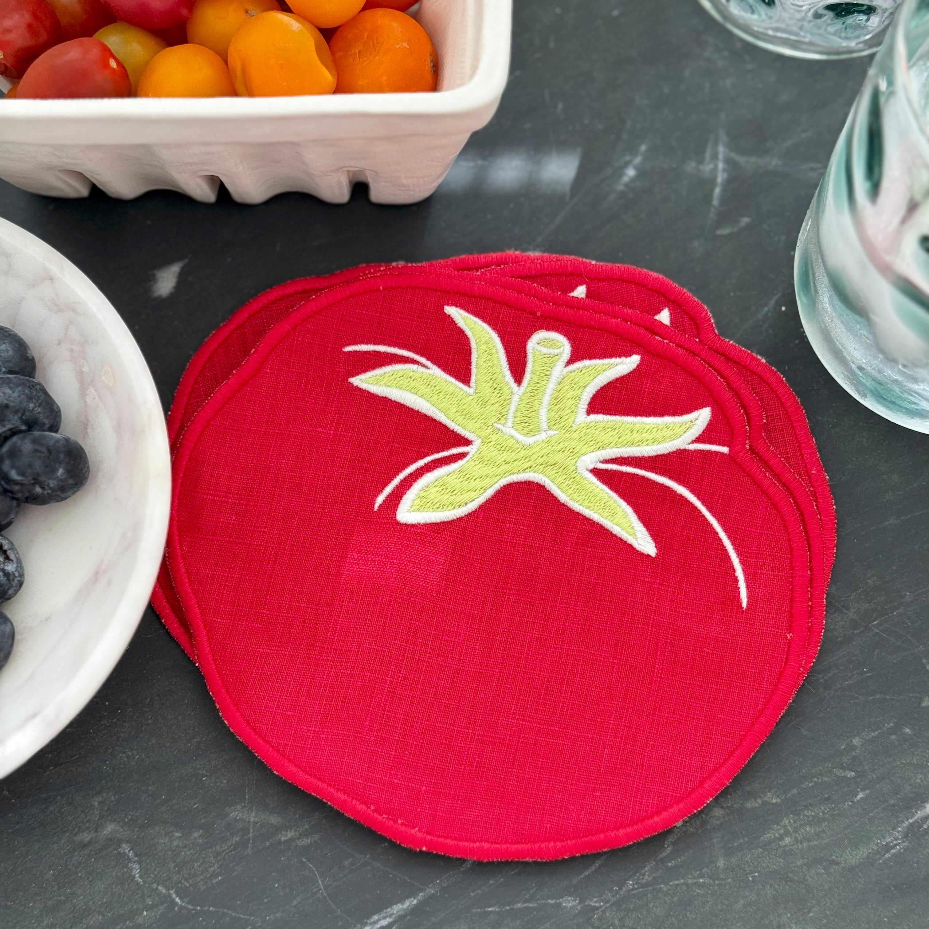 Heirloom Tomato Cocktail Napkins - Set of 4