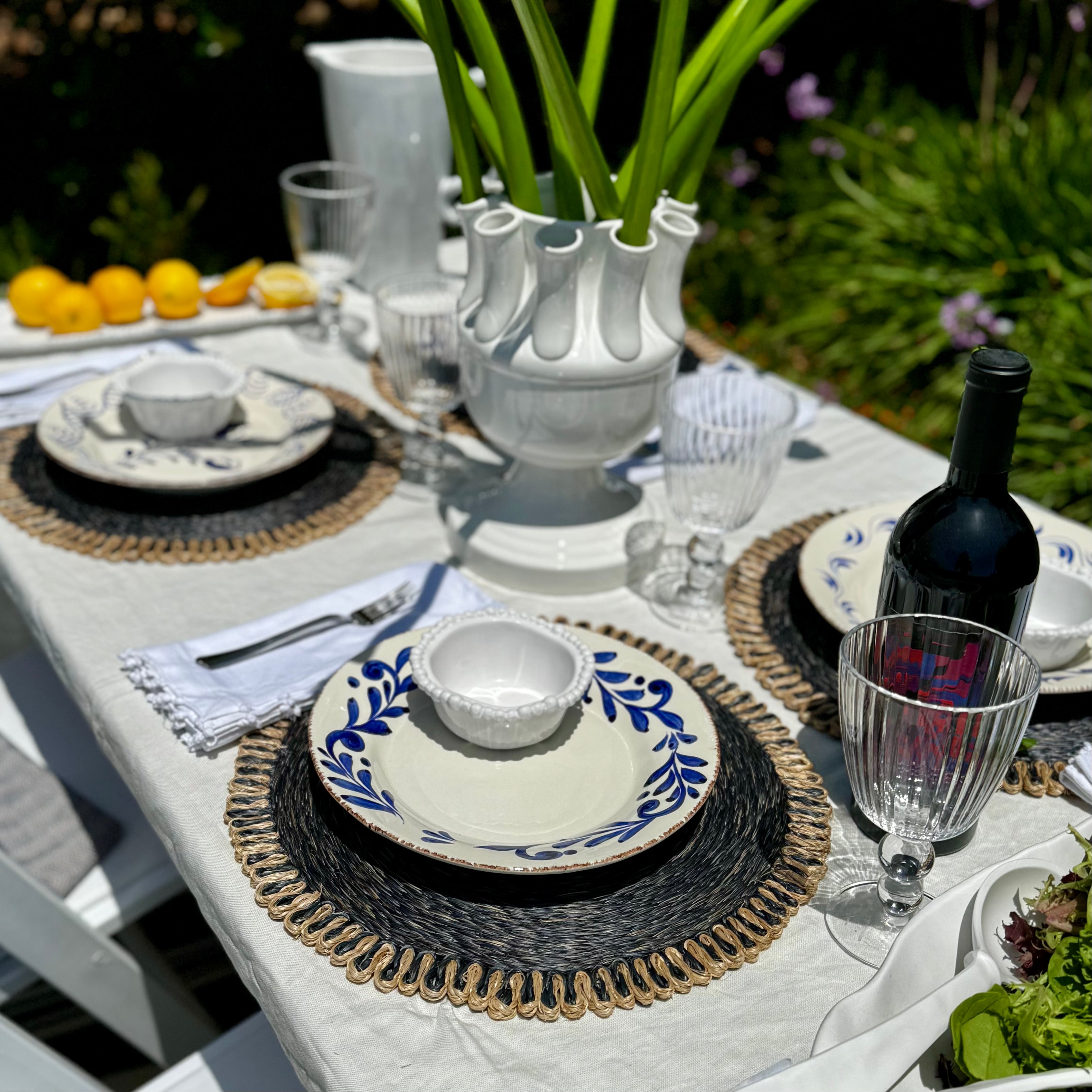 Coiled Abaca Placemats - Set of 4 Navy