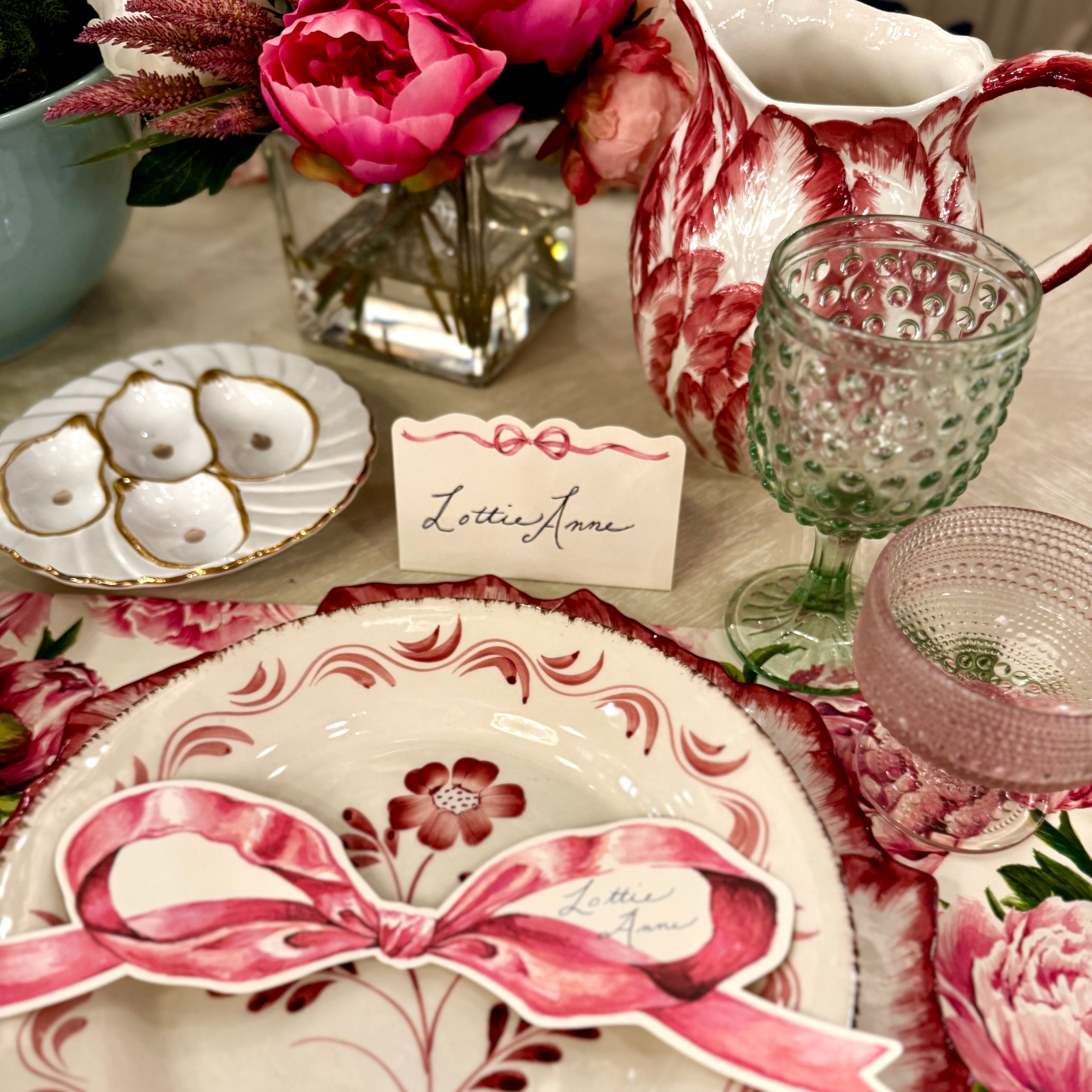 Pink Bow Table Accent - Set of 12