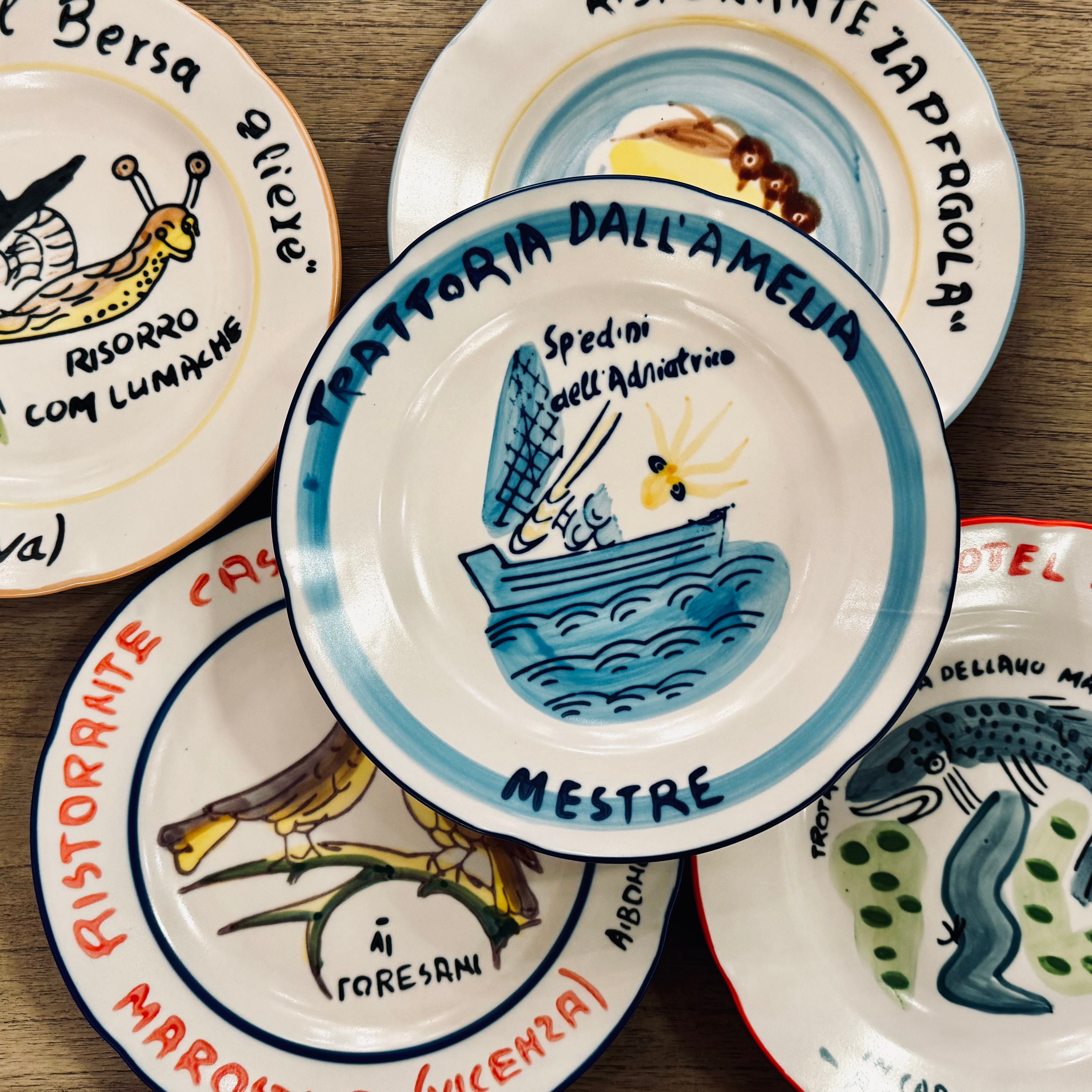 Vintage Style Restaurant Plates - set of 12