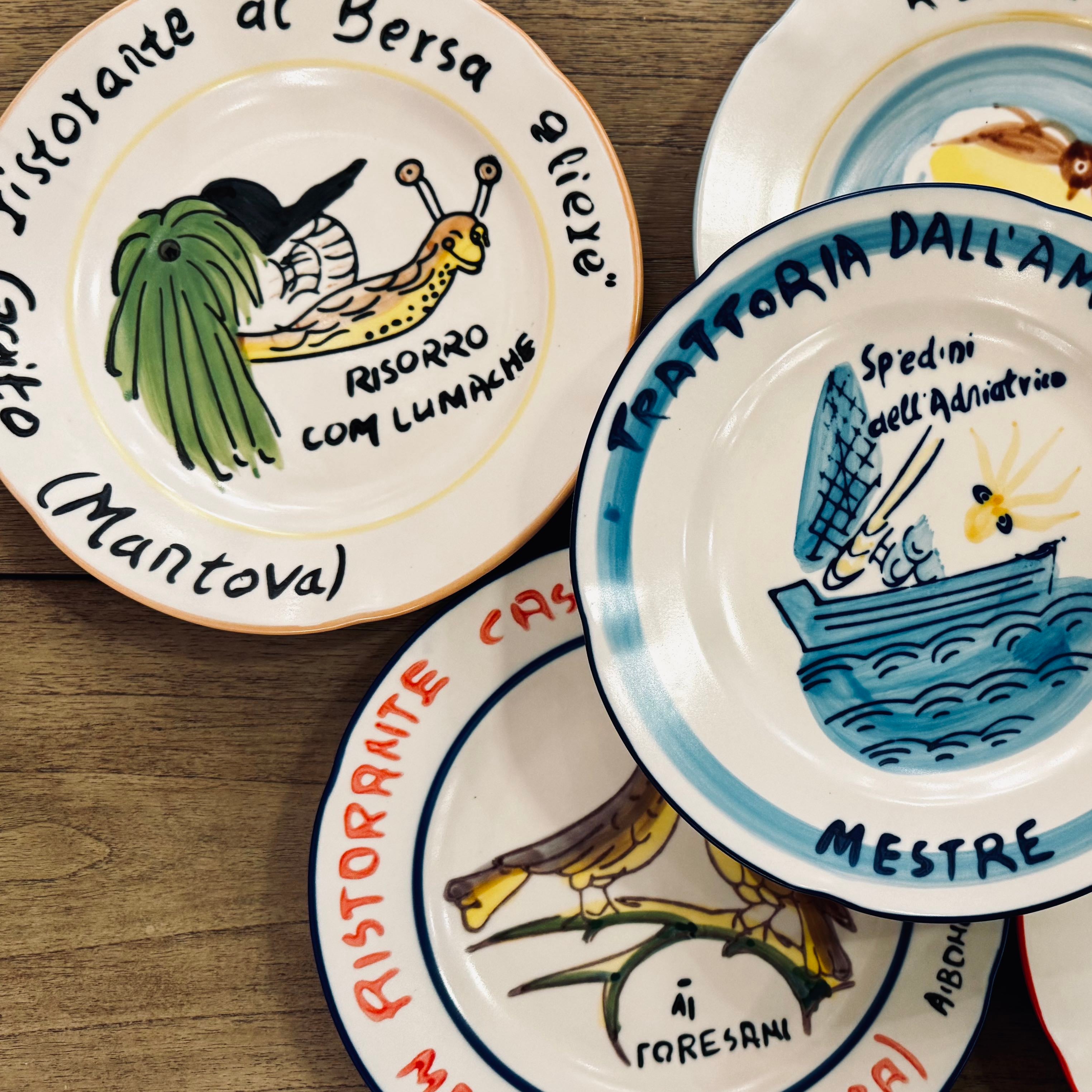 Vintage Style Restaurant Plates - set of 12