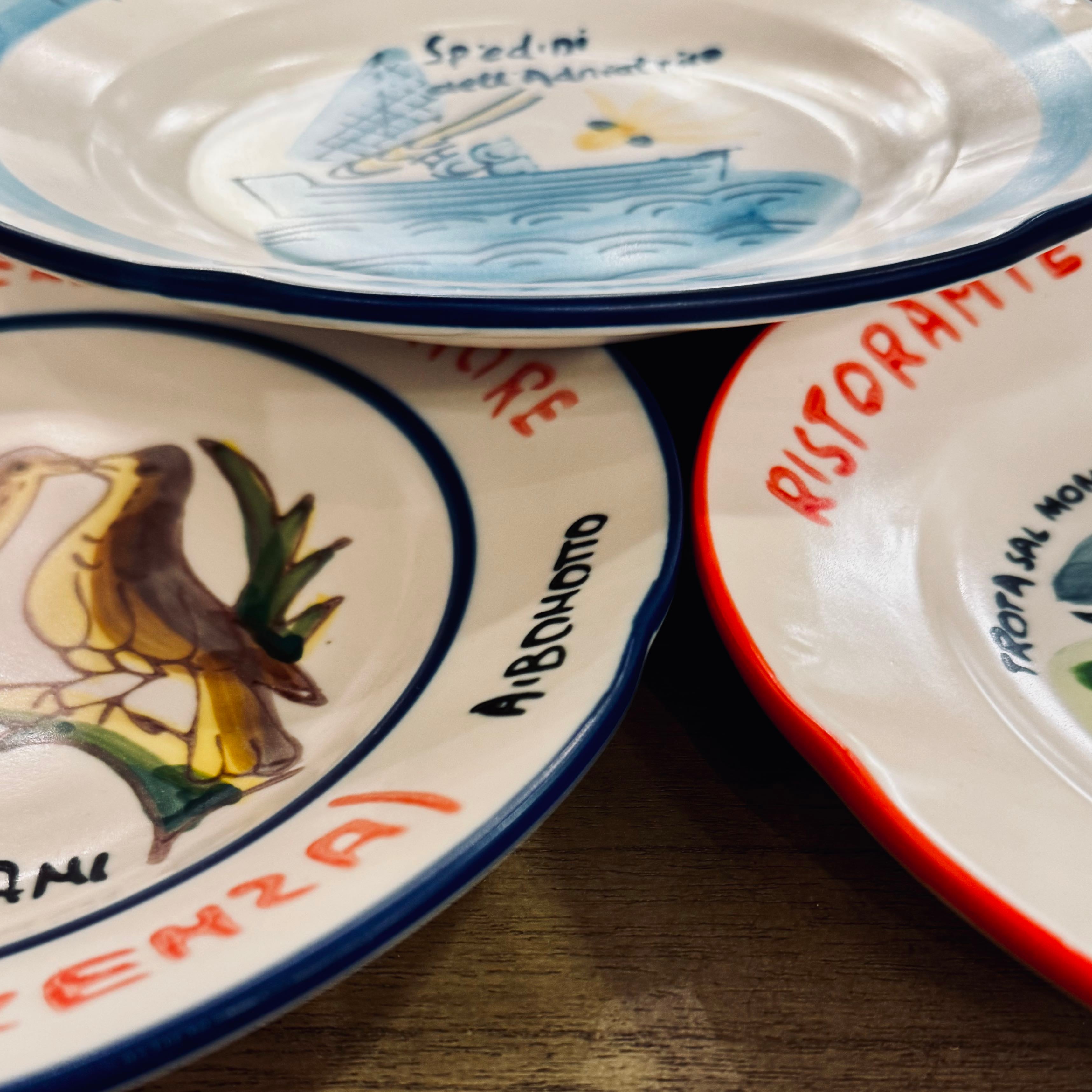 Vintage Style Restaurant Plates - set of 12