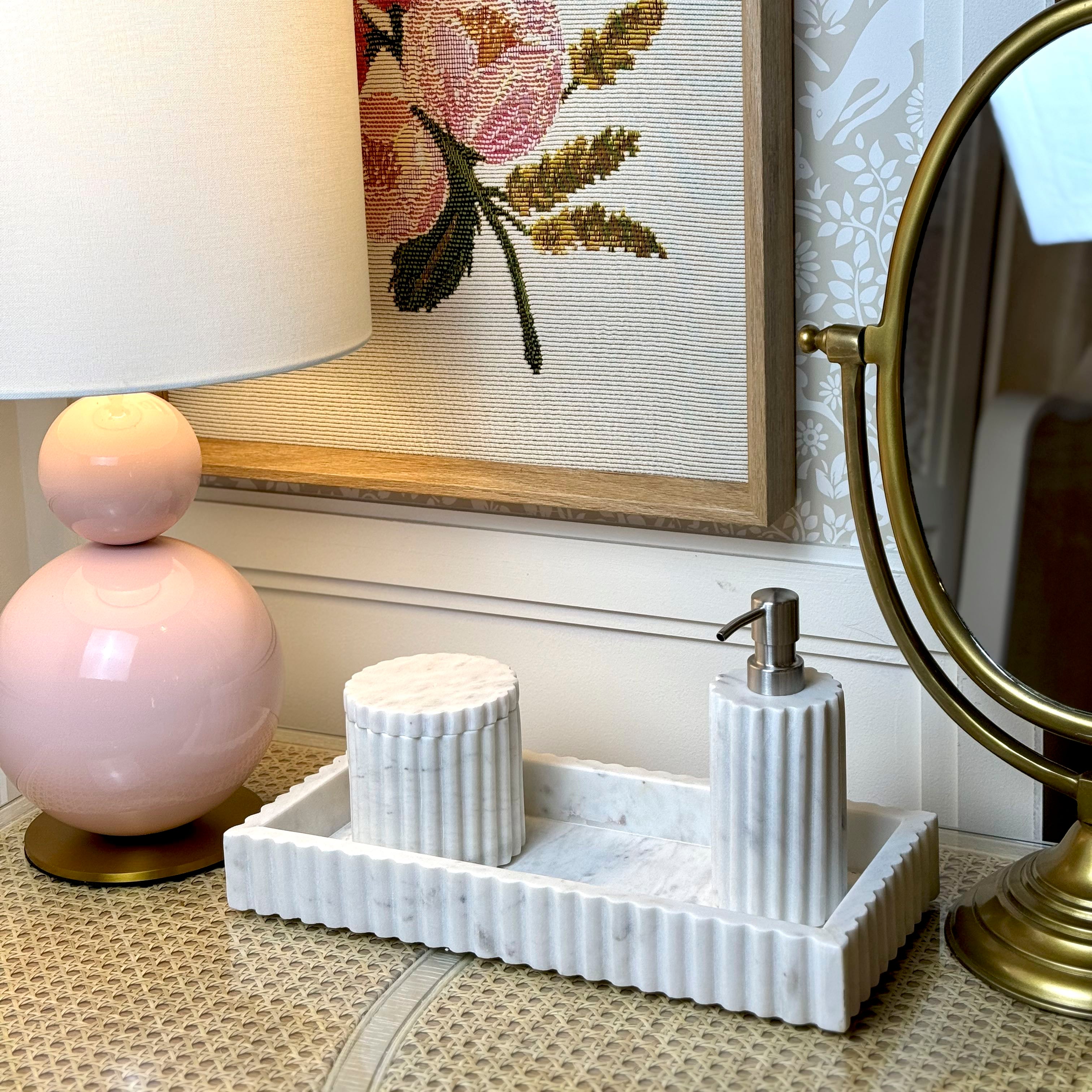 Fluted Marble Tray - Small