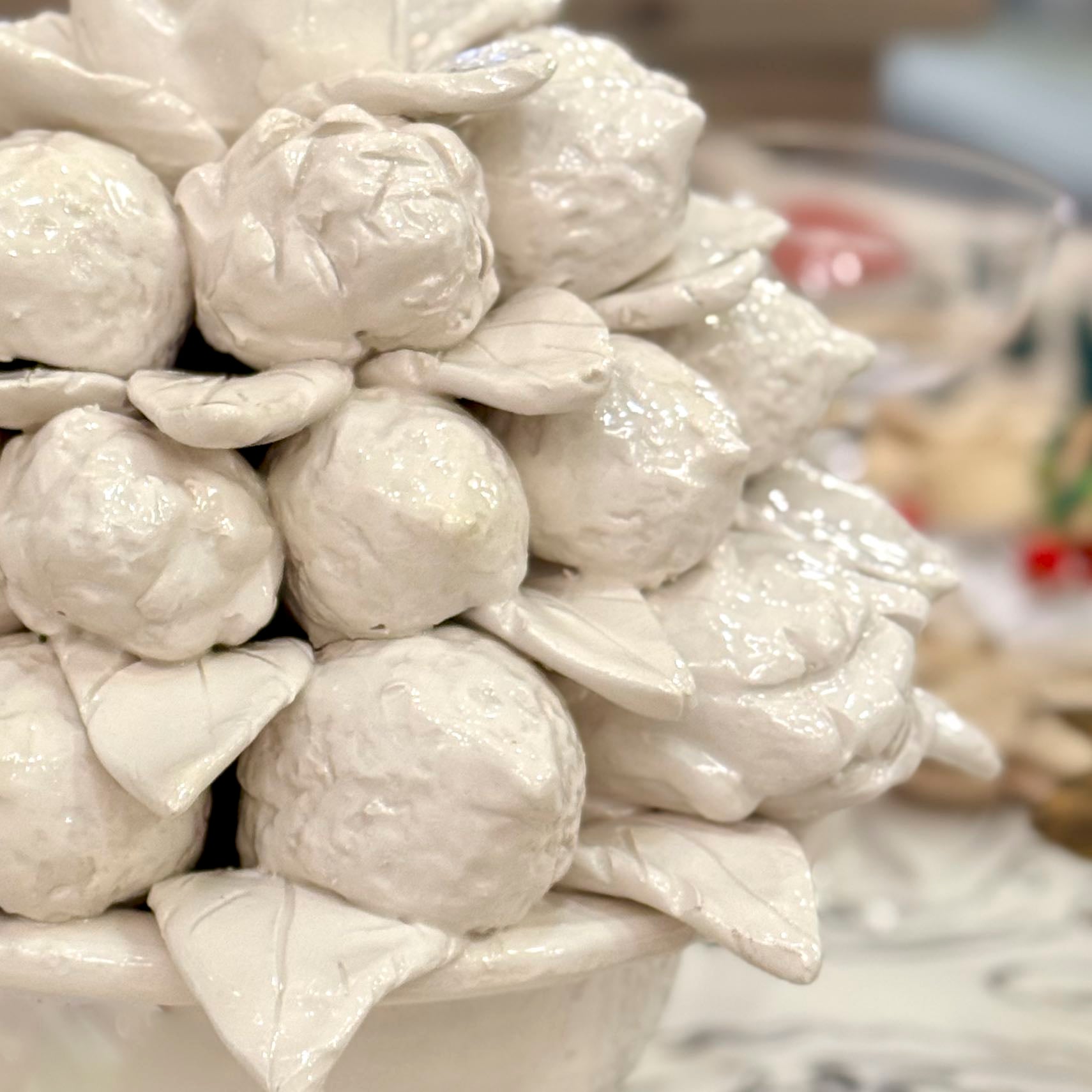 Lemon and Artichoke Ceramic Topiary