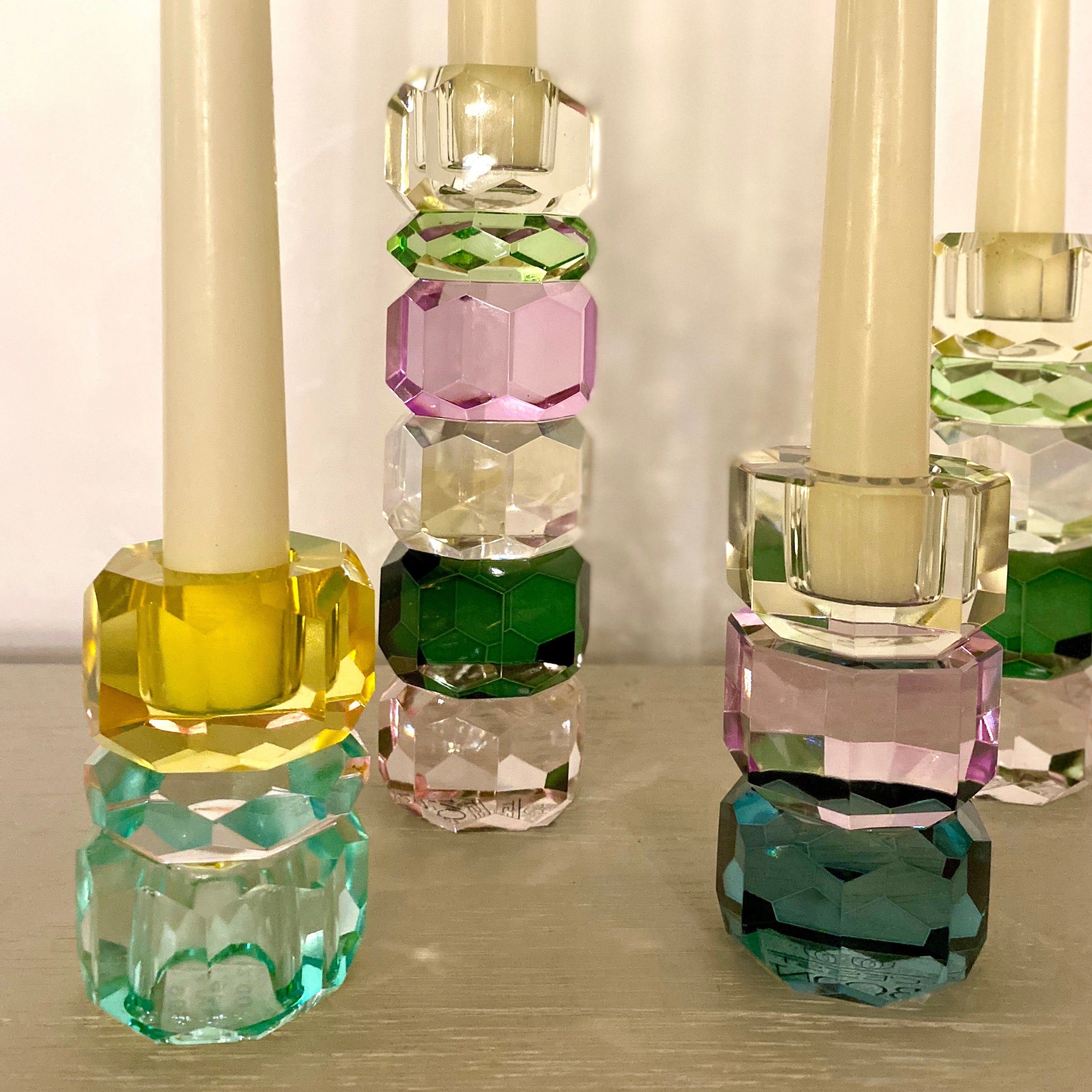 Cut Crystal Six Stscked Candleholder