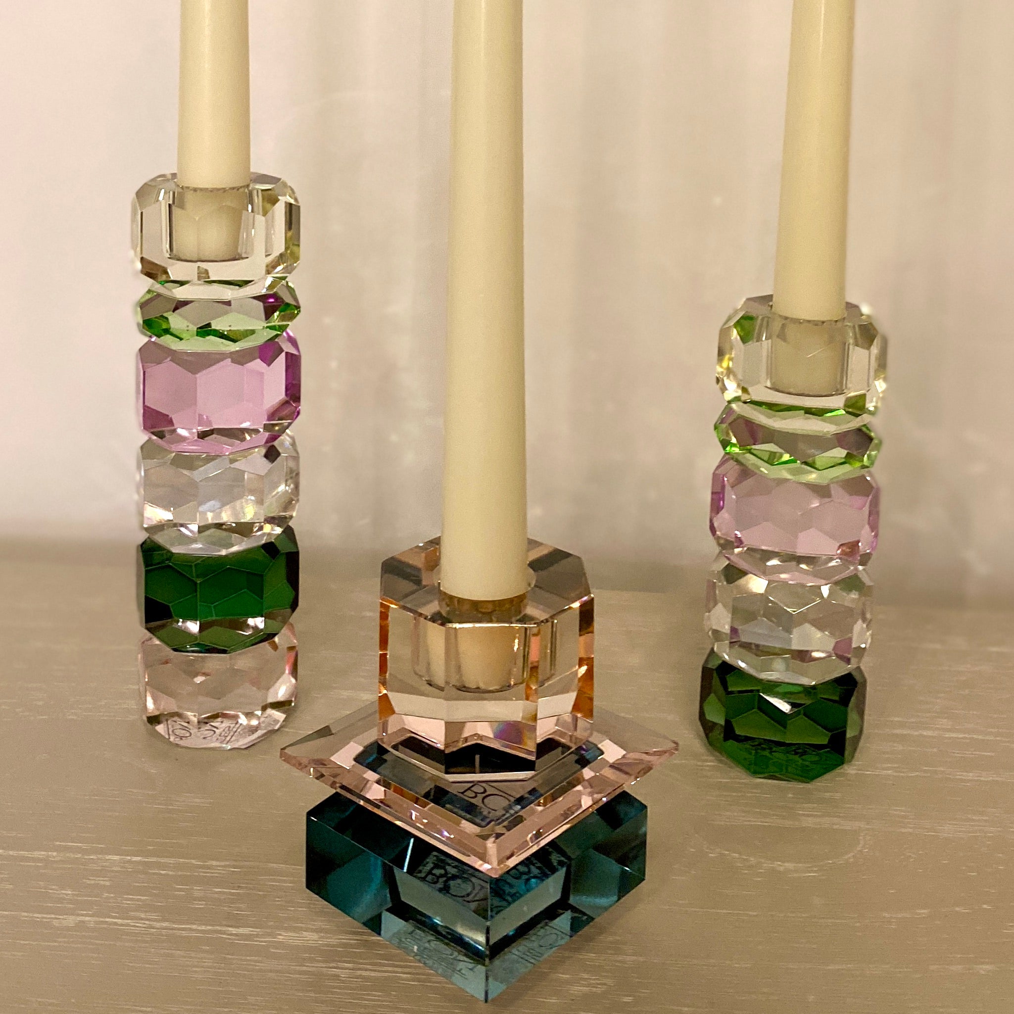 Cut Crystal Six Stscked Candleholder