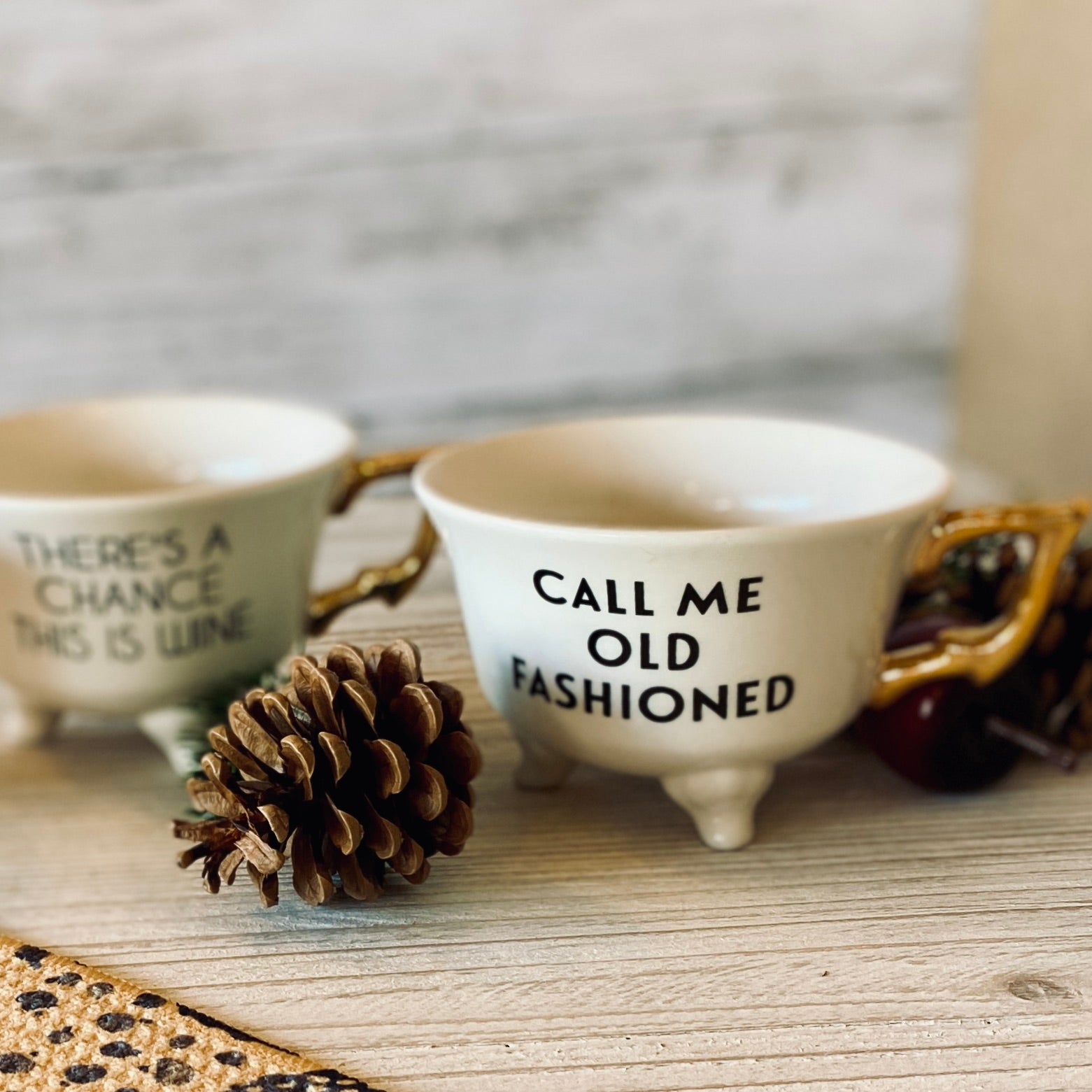 Teacup Talk Stoneware Teacup with Sayings