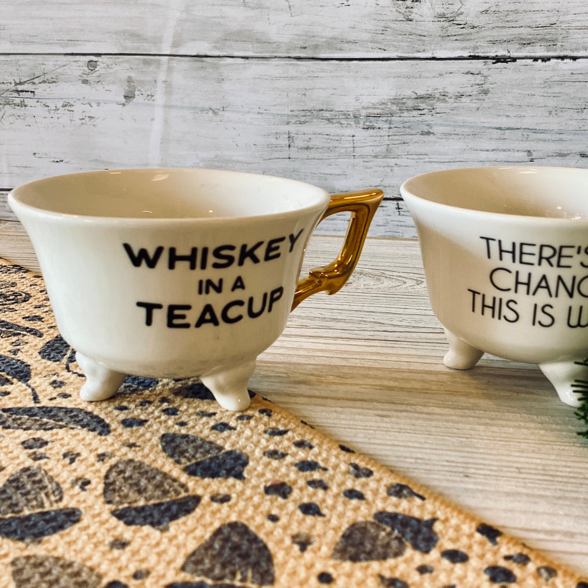 Teacup Talk Stoneware Teacup with Sayings