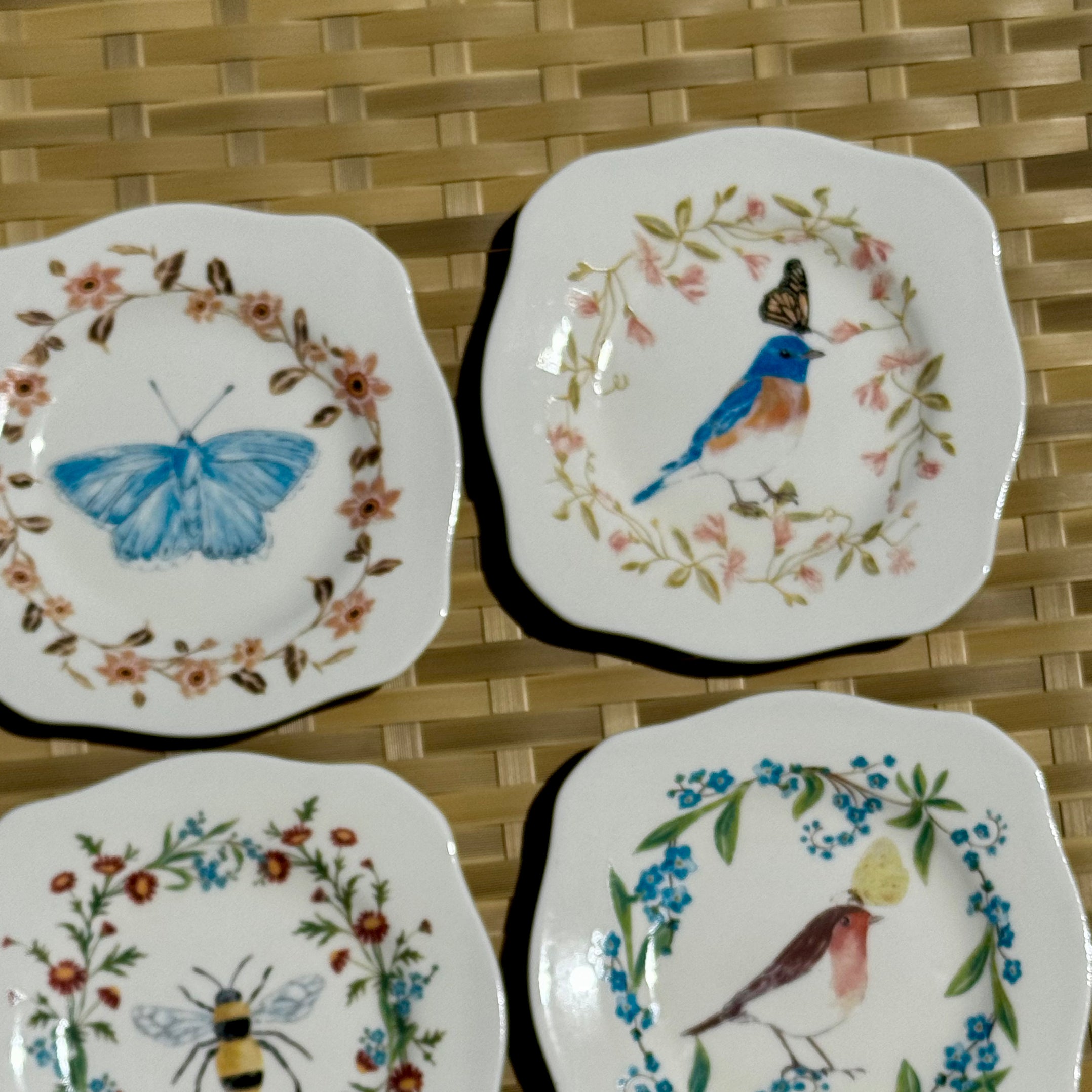 Whimsical Secret Garden Plates - Set of 4