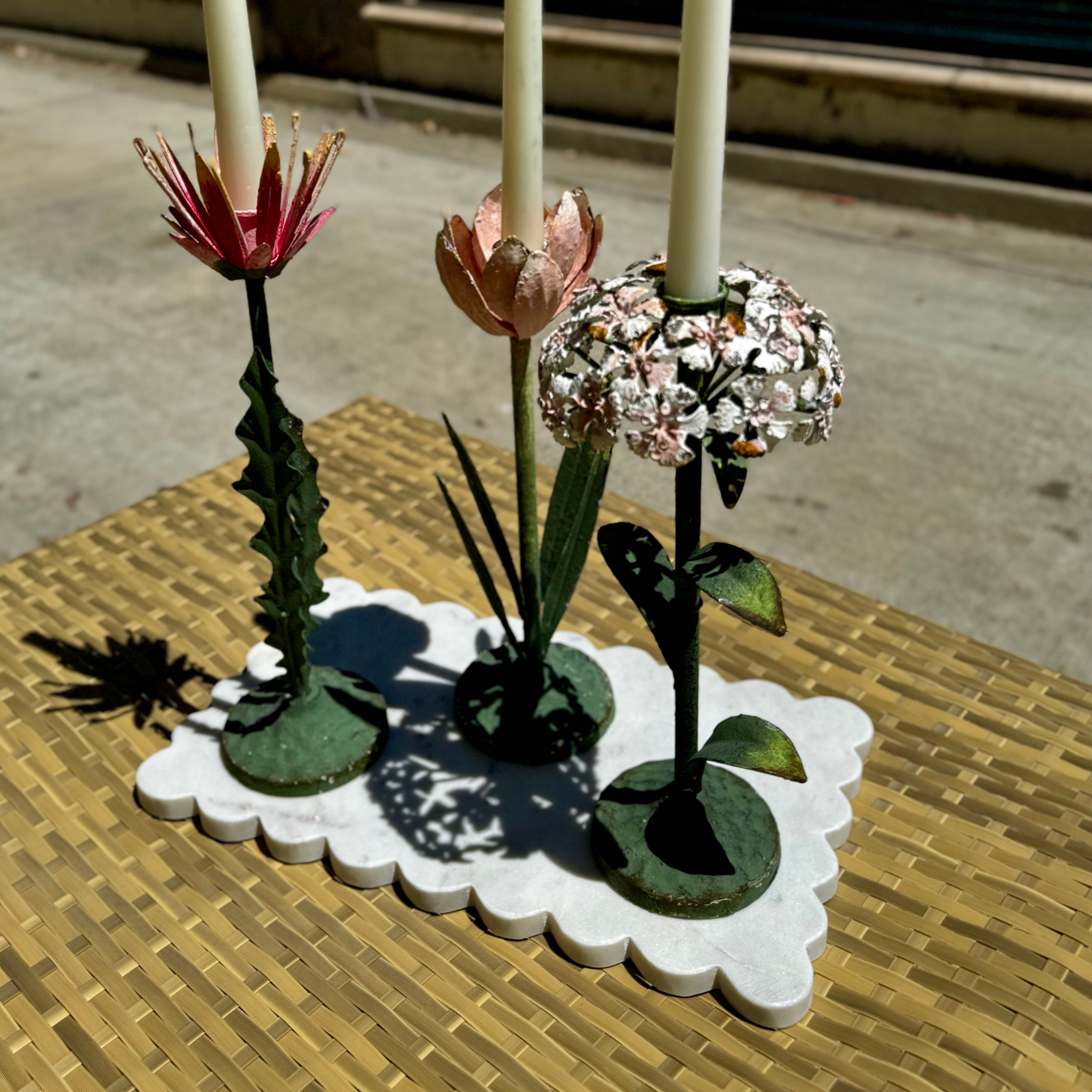 Toleware Flower Candleholder Large - Set of 3