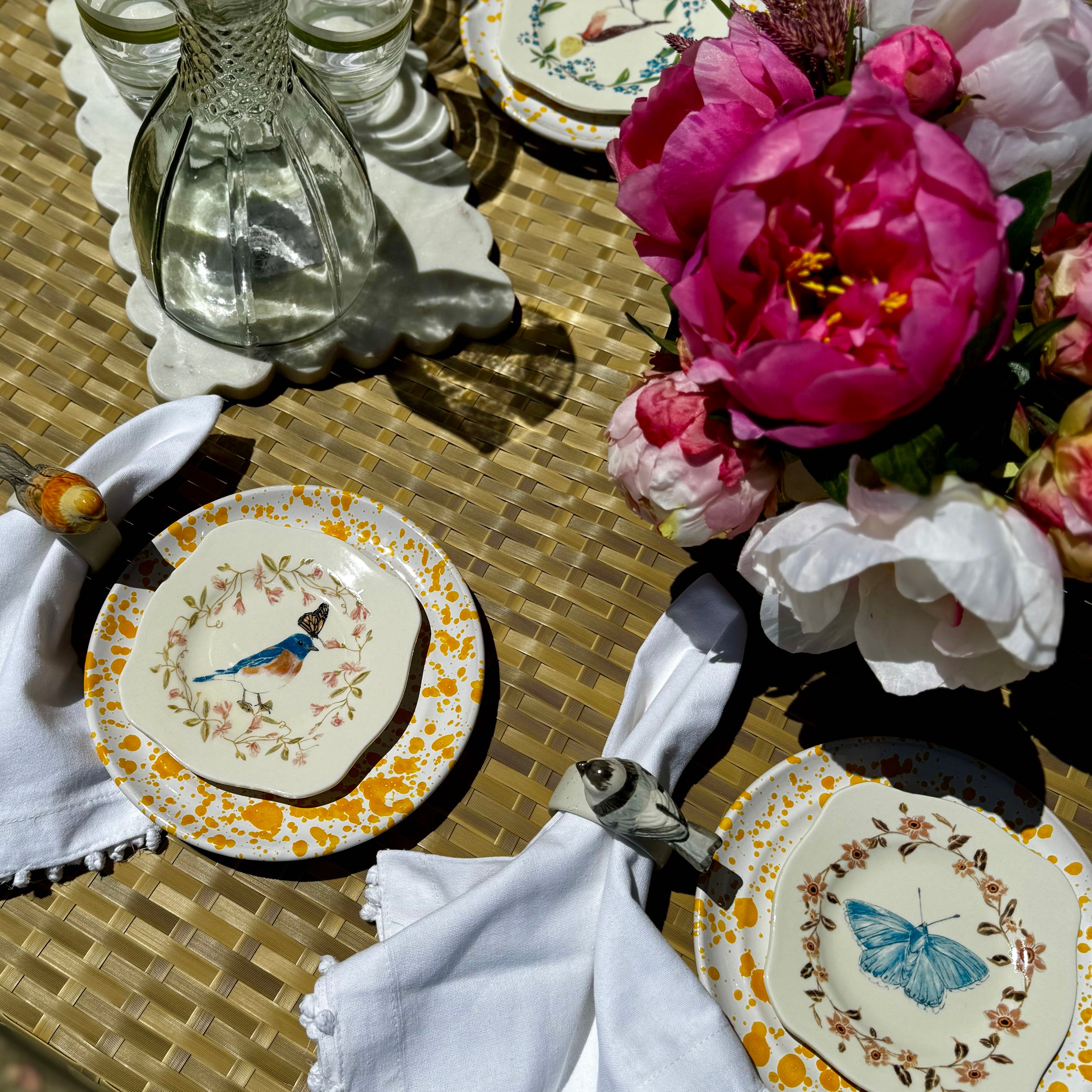 Whimsical Secret Garden Plates - Set of 4