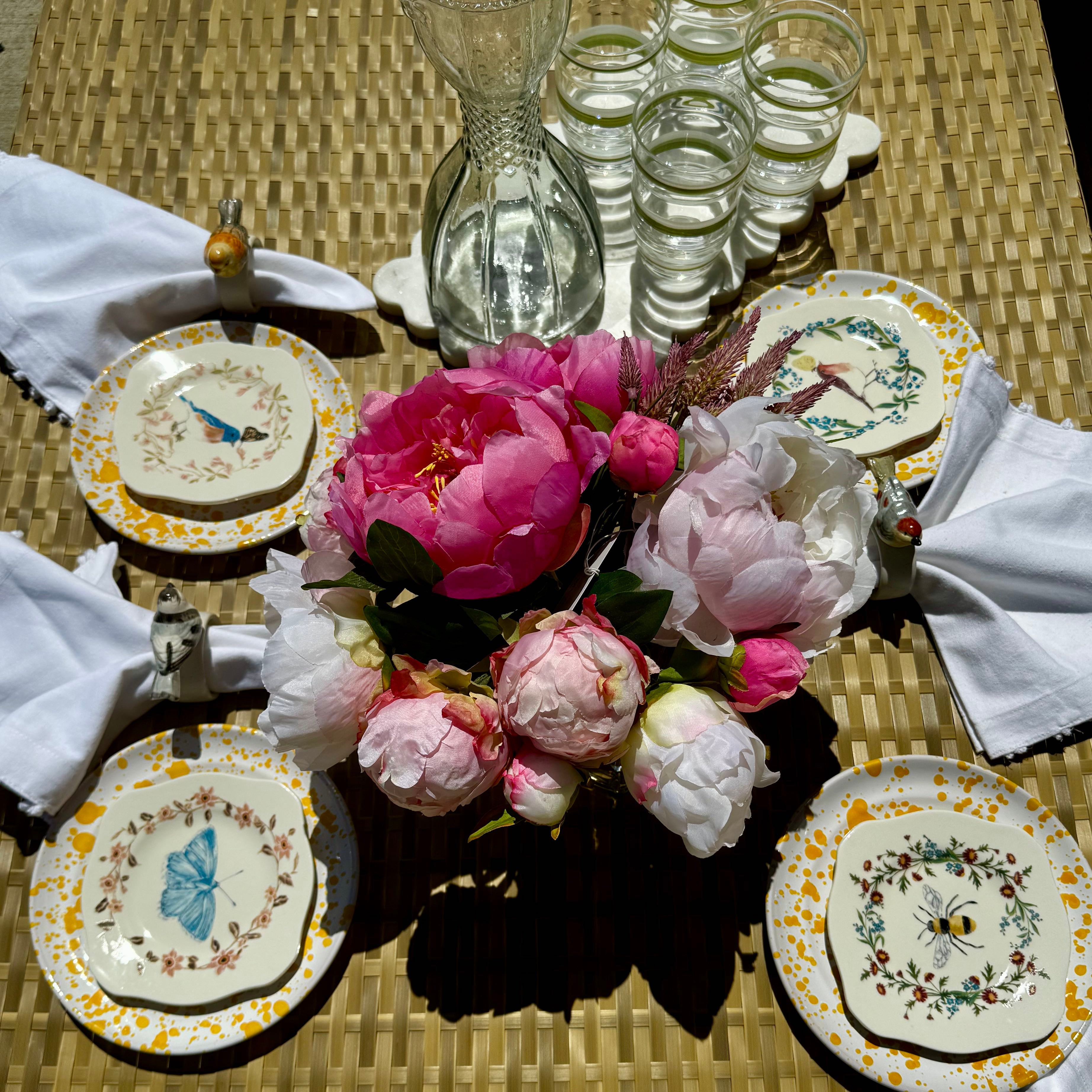 Whimsical Secret Garden Plates - Set of 4