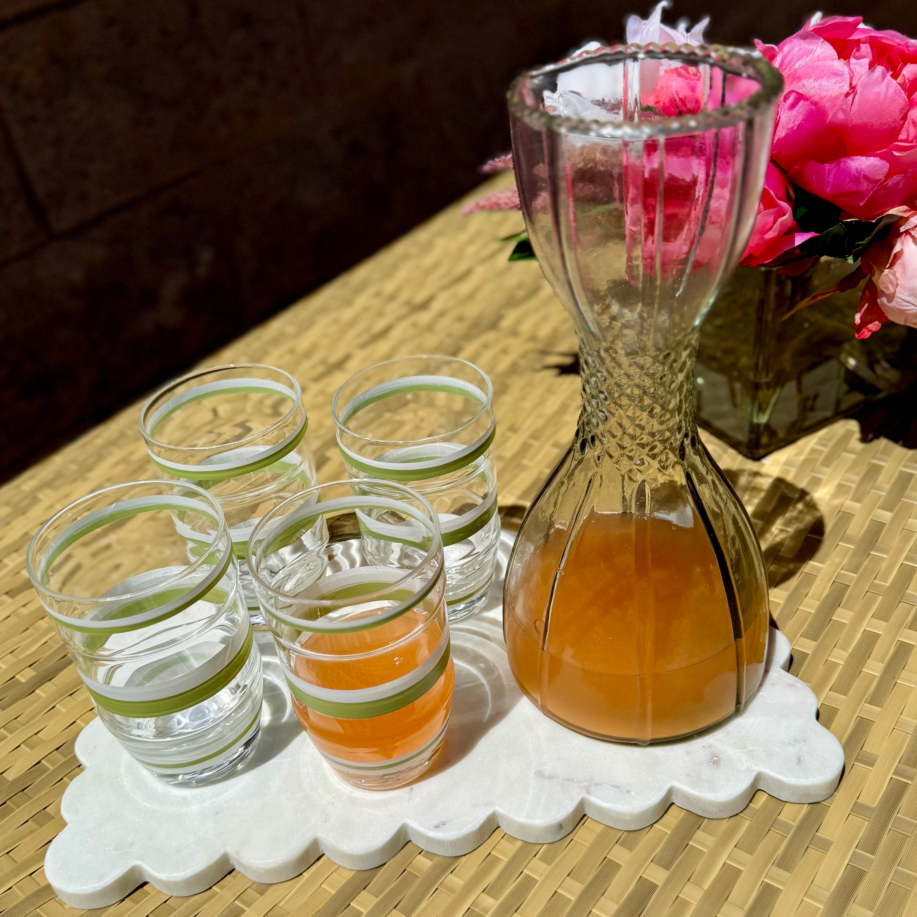 Striped Vintage Style Drinking Glass