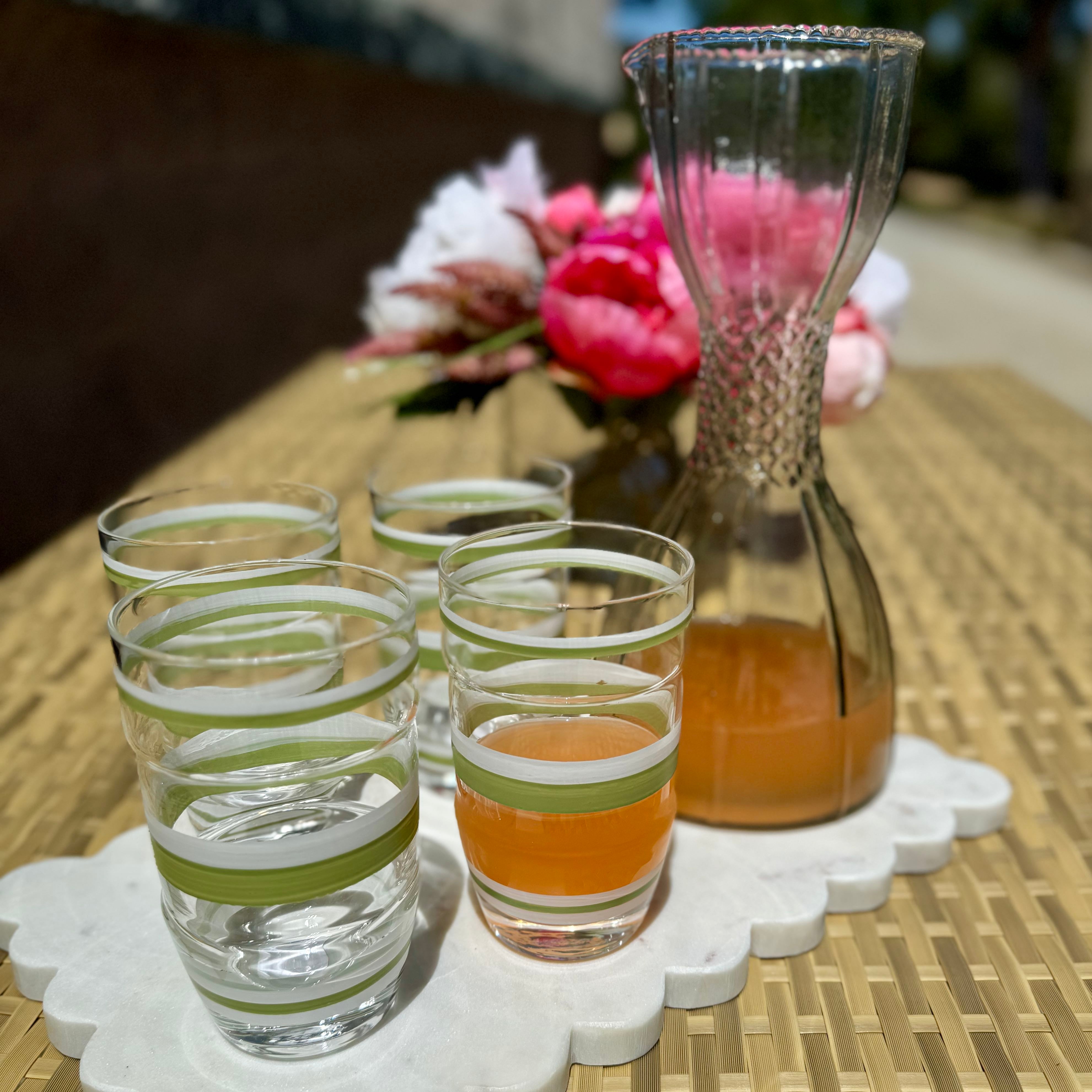Striped Vintage Style Drinking Glass