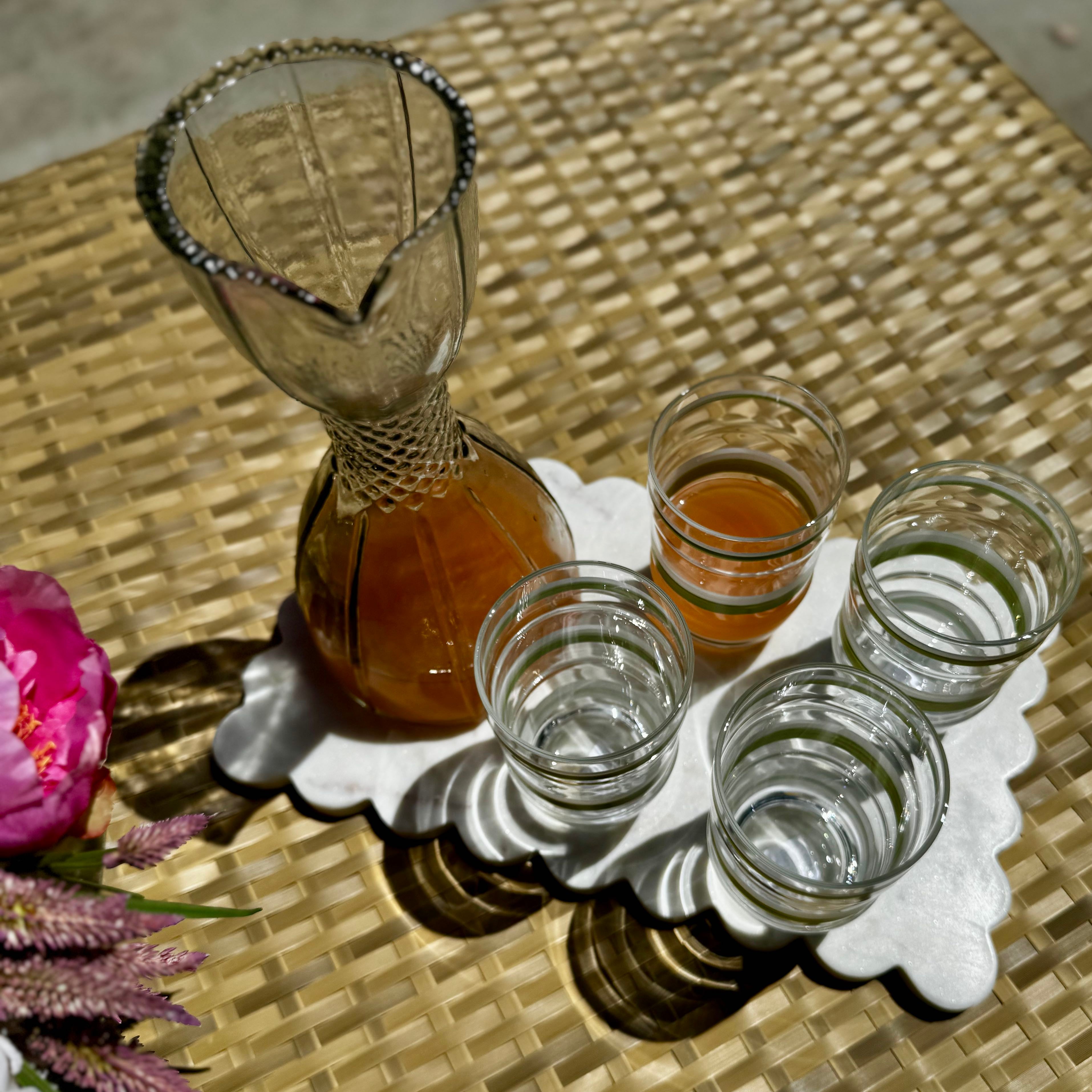 Striped Vintage Style Drinking Glass
