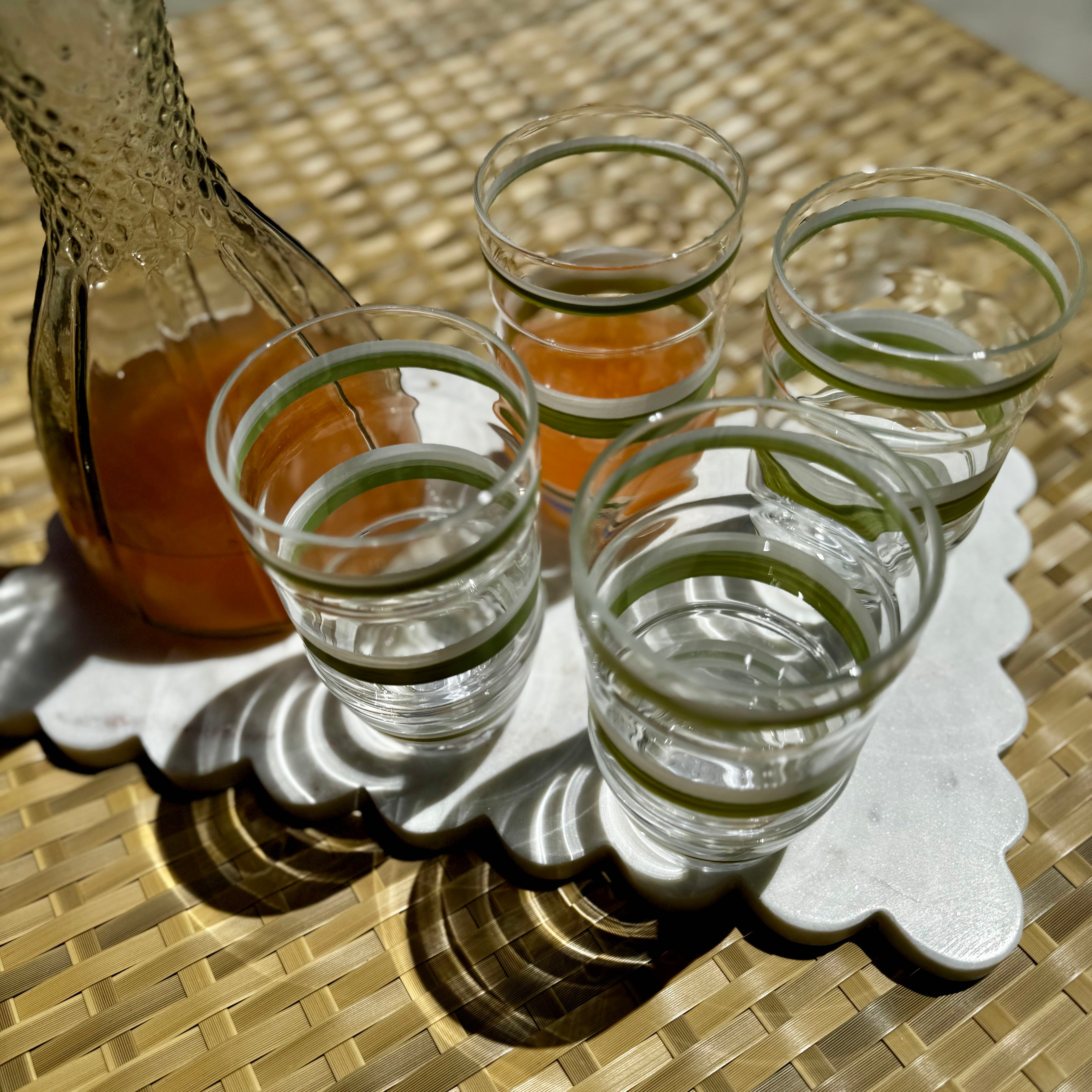 Striped Vintage Style Drinking Glass