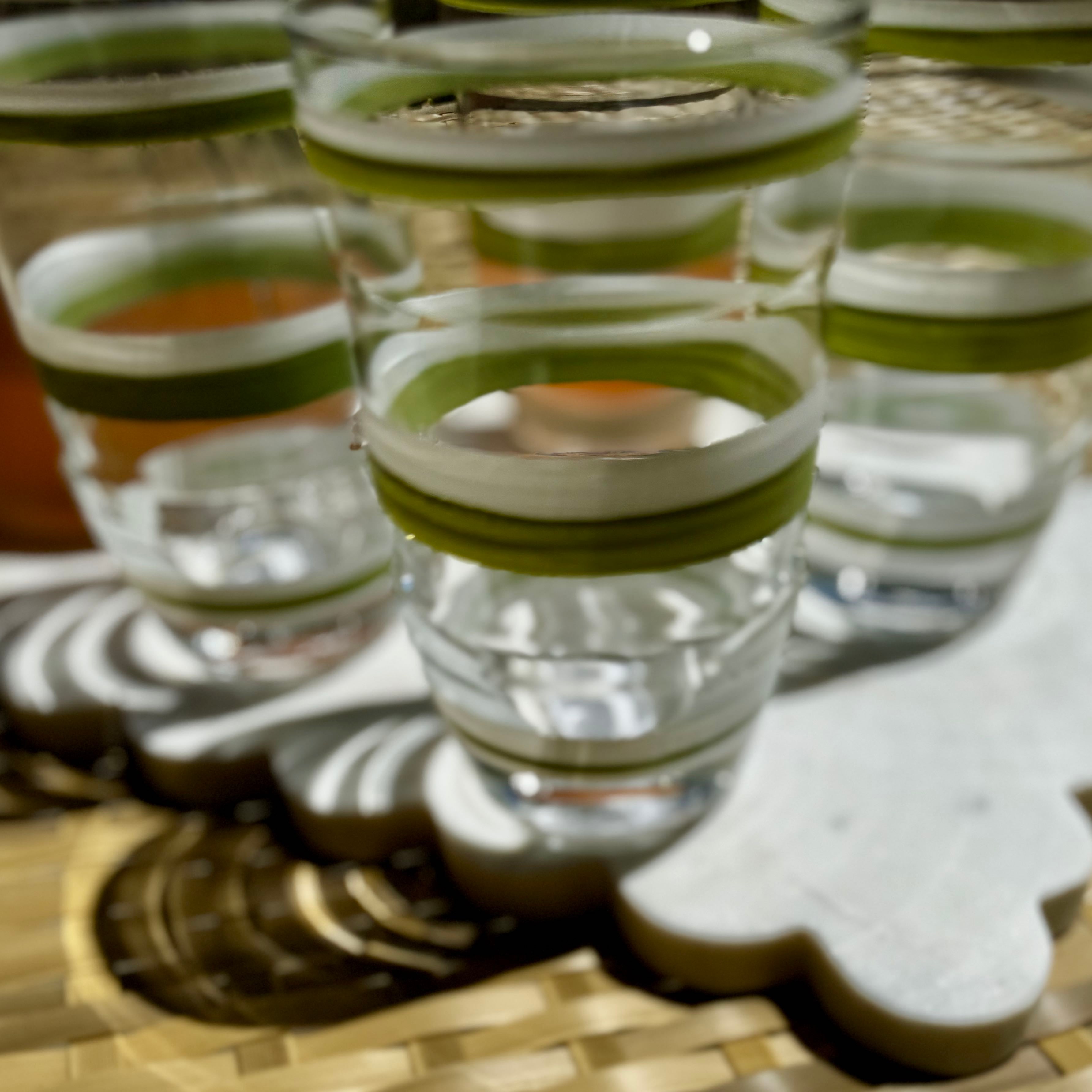 Striped Vintage Style Drinking Glass