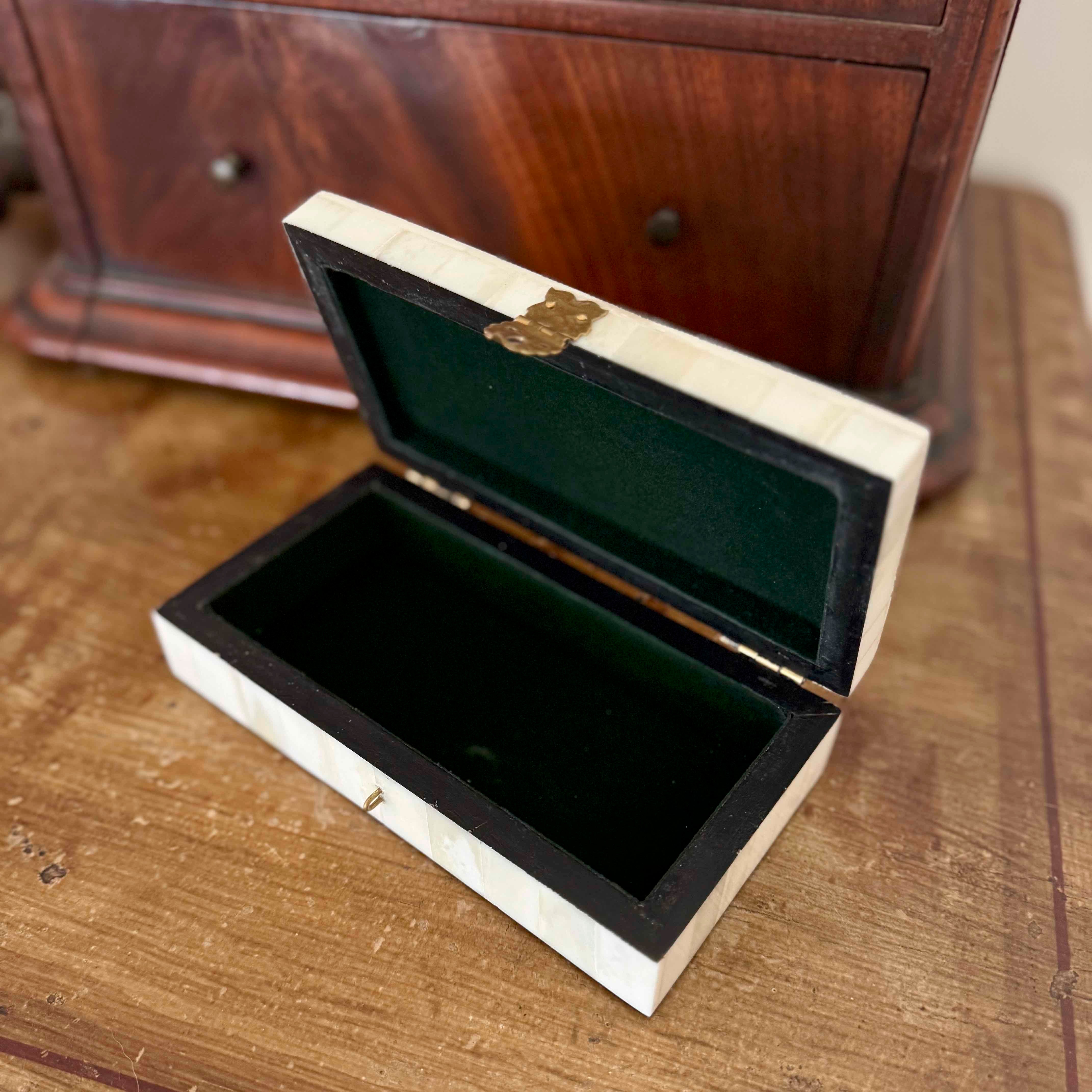 Whale Chase Scrimshaw Bone Box