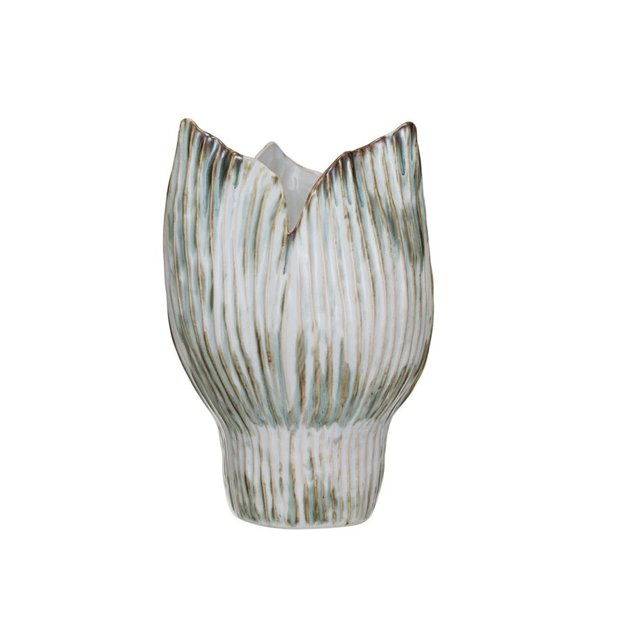Pleated Stoneware Vase