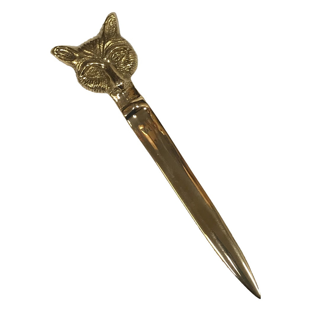 Brass Fox Head Letter Opener