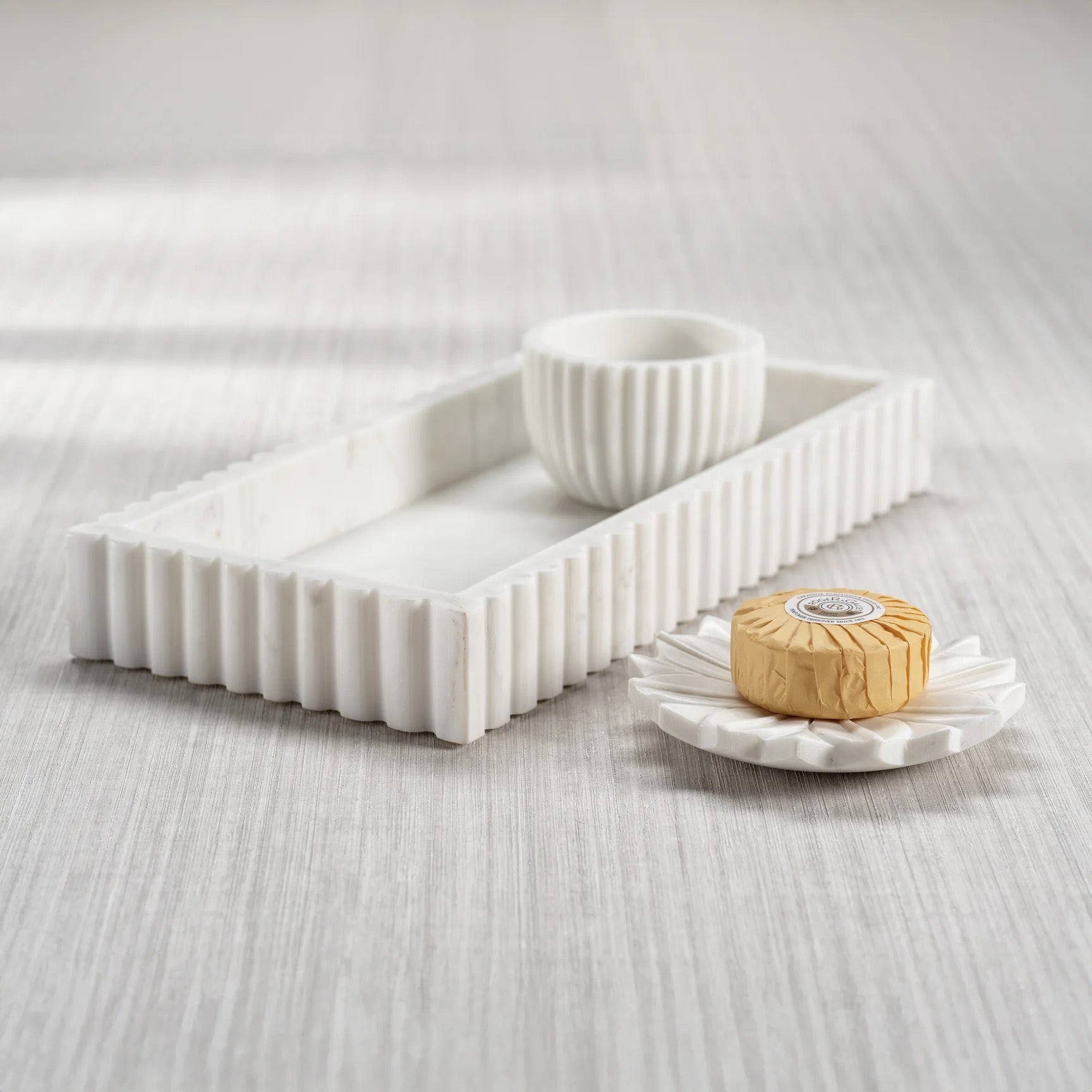 Fluted Marble Tray - Small