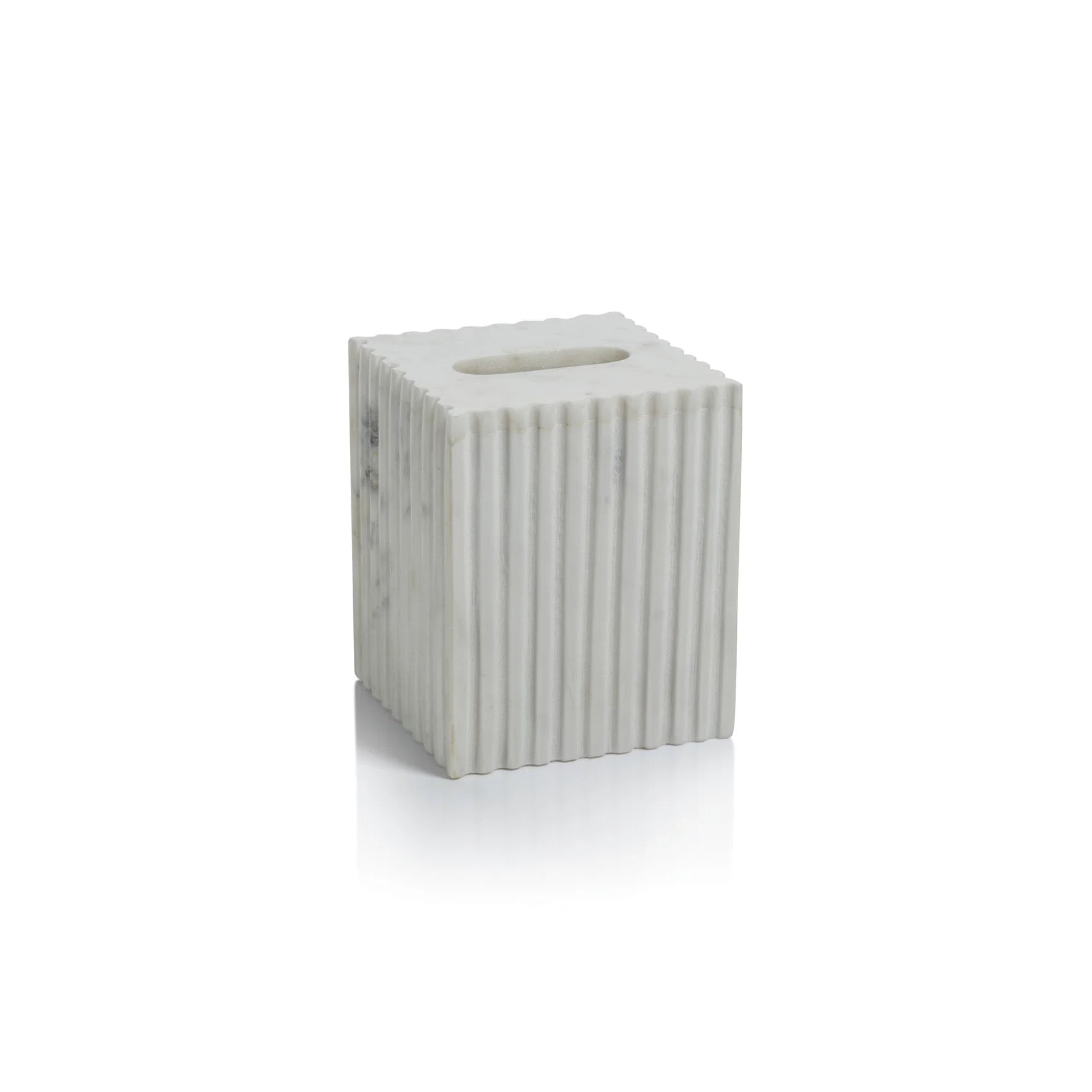 Fluted Marble Tissue Box