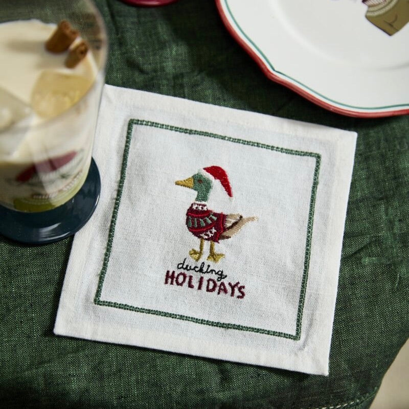Duckling Holidays Cocktail Napkin