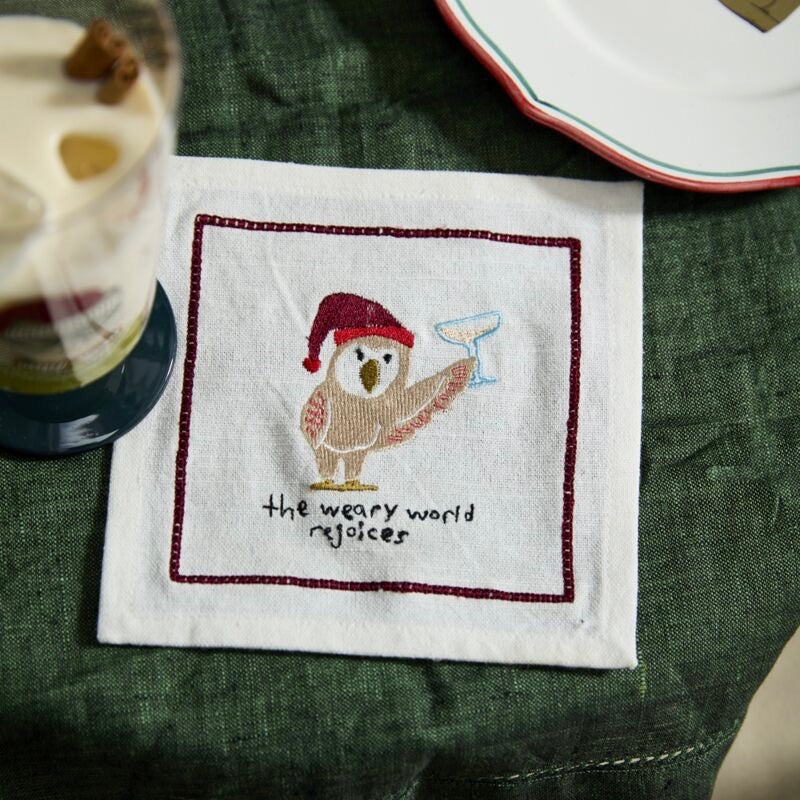 The Weary World Rejoices Cocktail Napkin