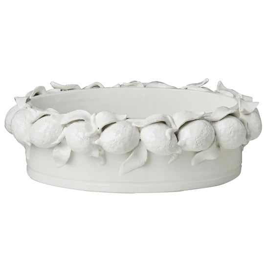 Italian Oval Lemon Bowl in White