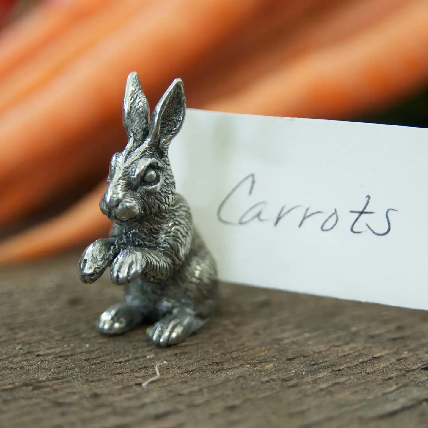 Pewter Rabbit Place Card Holder