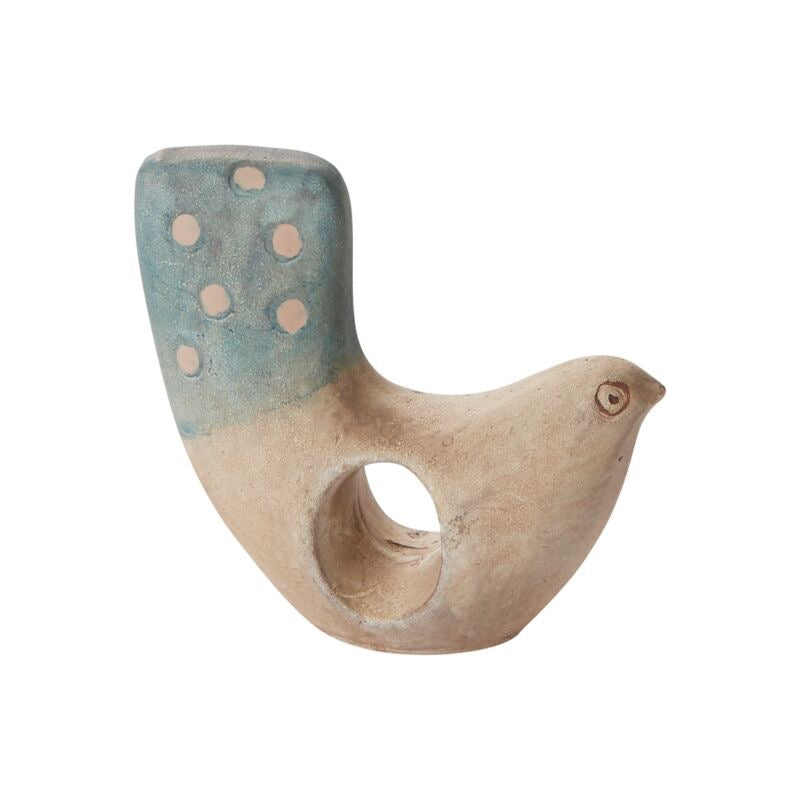 Ceramic Finch Napkin Holder Blue