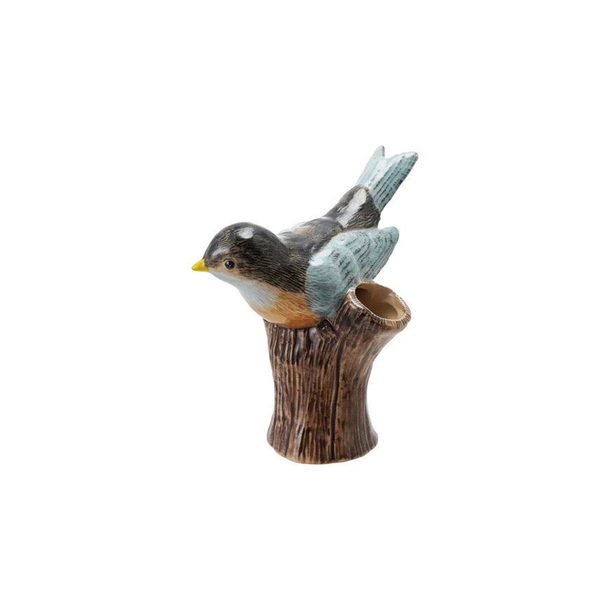 Blue Bird on Branch Vase