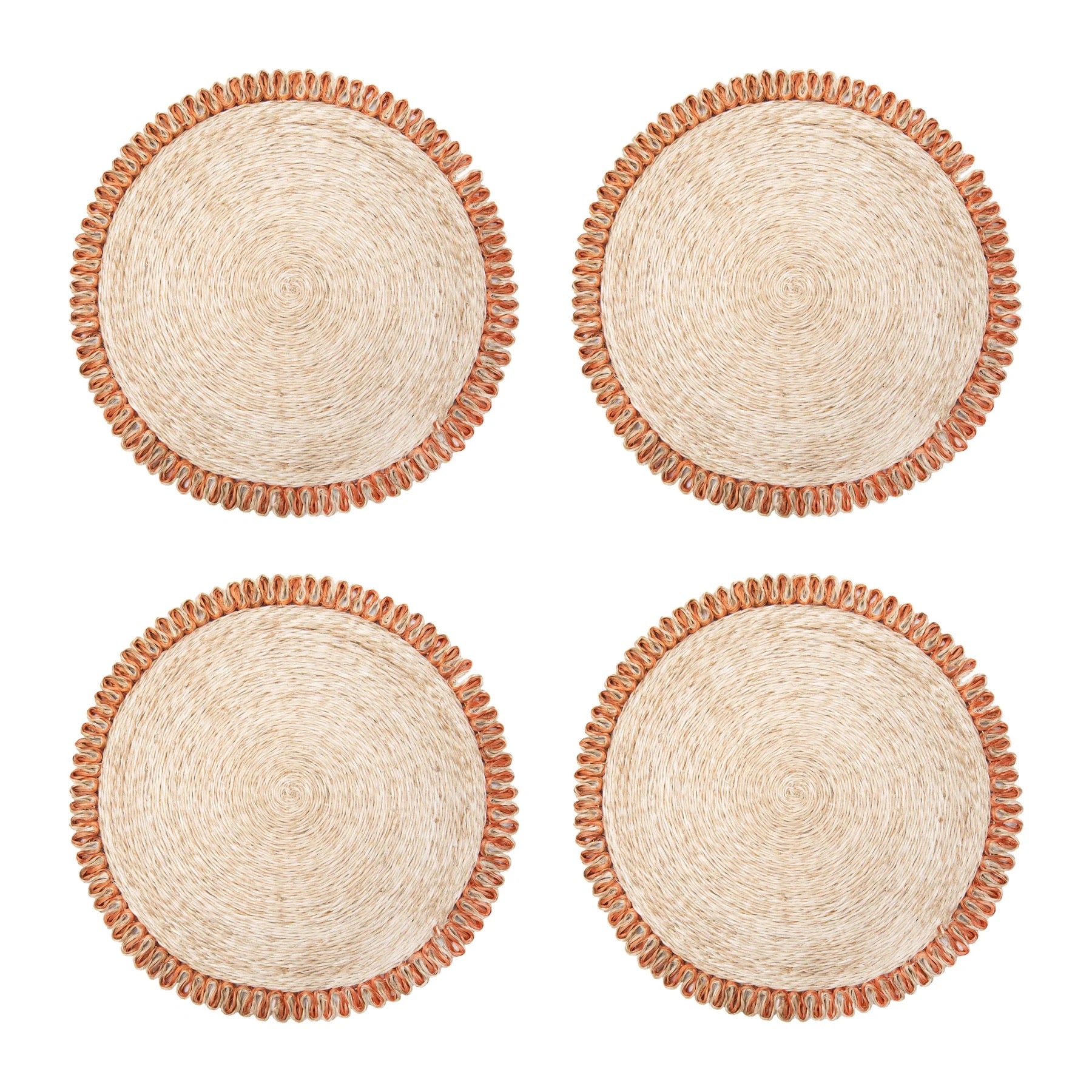 Coiled Abaca Placemats - Set of 4 Orange