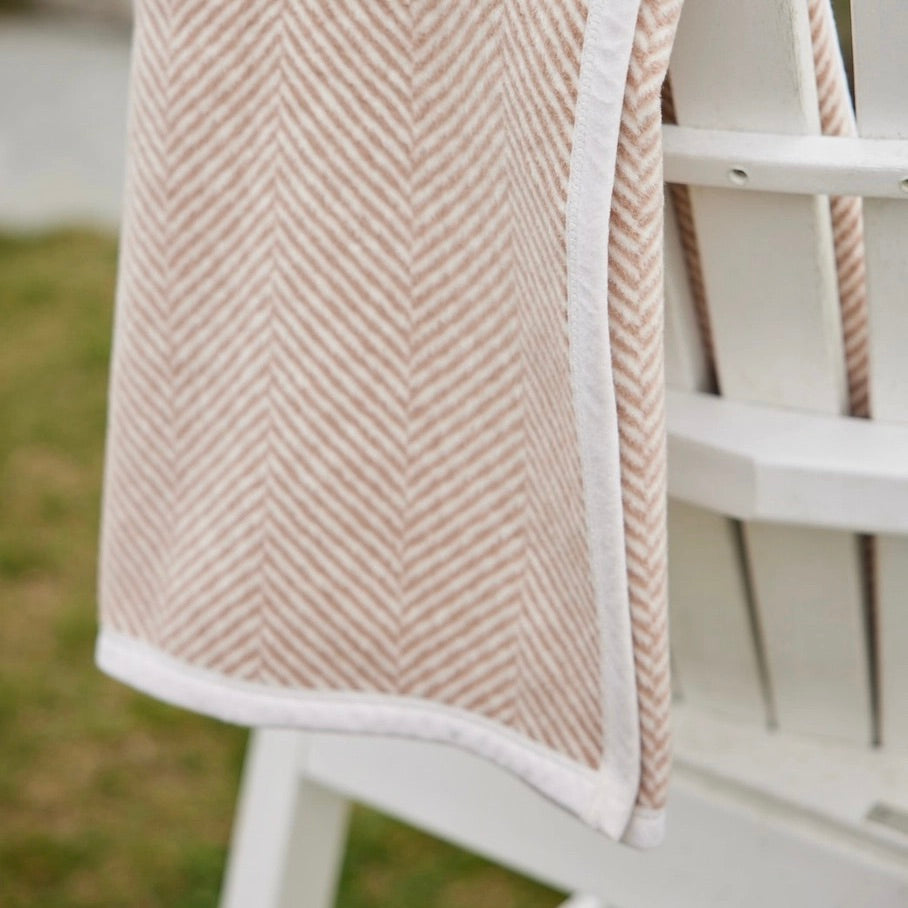 Harborview Herringbone Tan Blanket